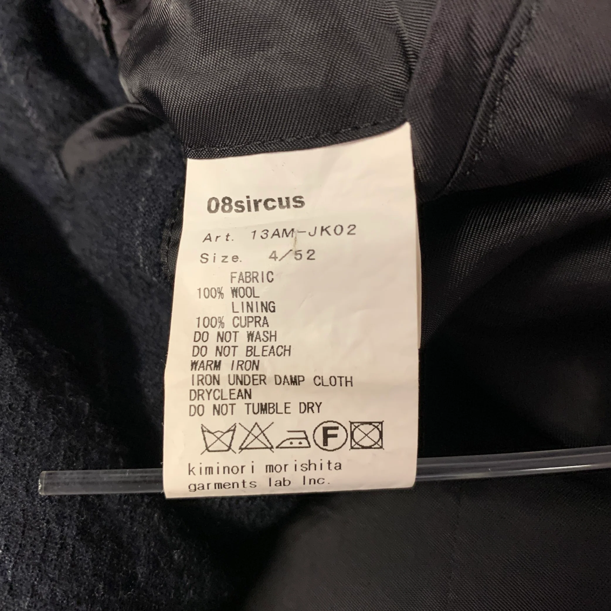 08SIRCUS Size 42 Navy Chalkstripe Textured Wool Notch Lapel Sport Coat - Image 6