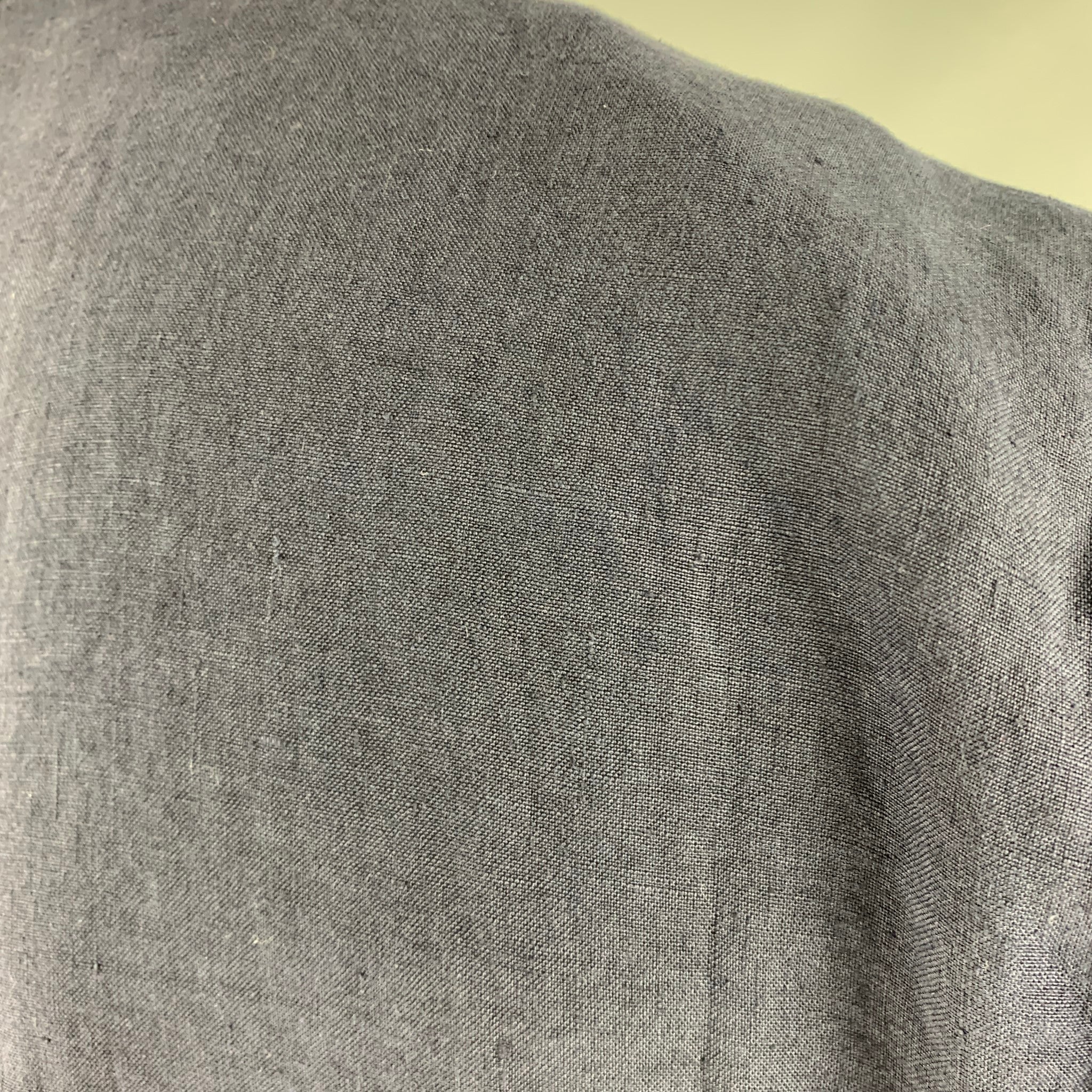 120% LINO Size 46 Navy Linen Notch Lapel Sport Coat - Image 5
