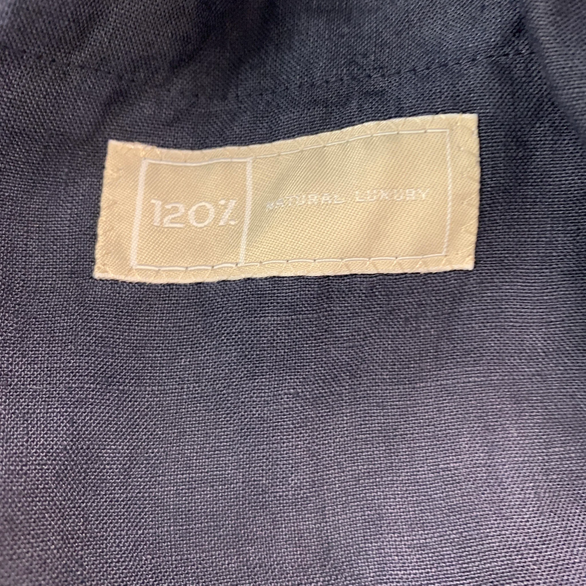 120% LINO Size 46 Navy Linen Notch Lapel Sport Coat - Image 6