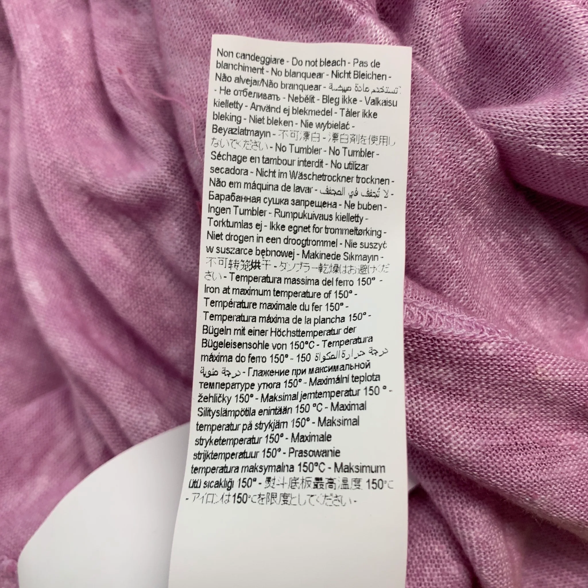 120% LINO Size 46 Pink Linen Henley Pullover - Image 8