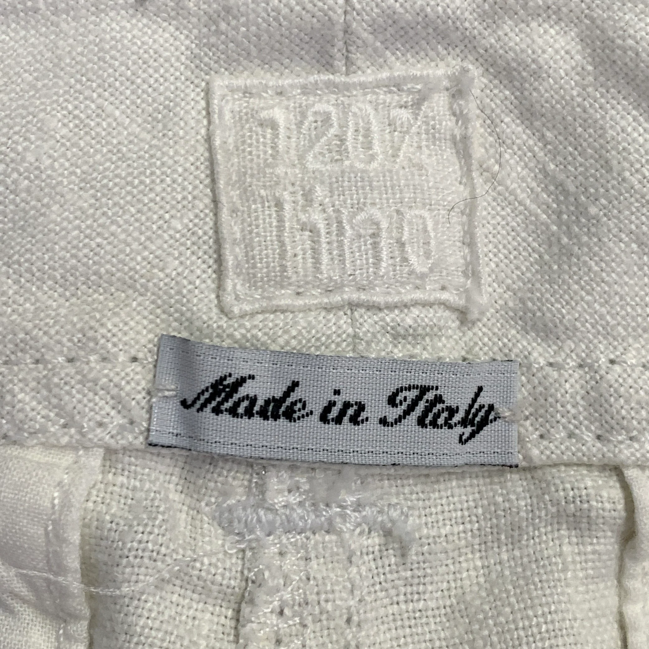 120% LINO Size 6 Silver White Linen Zip Fly Shorts - Image 3