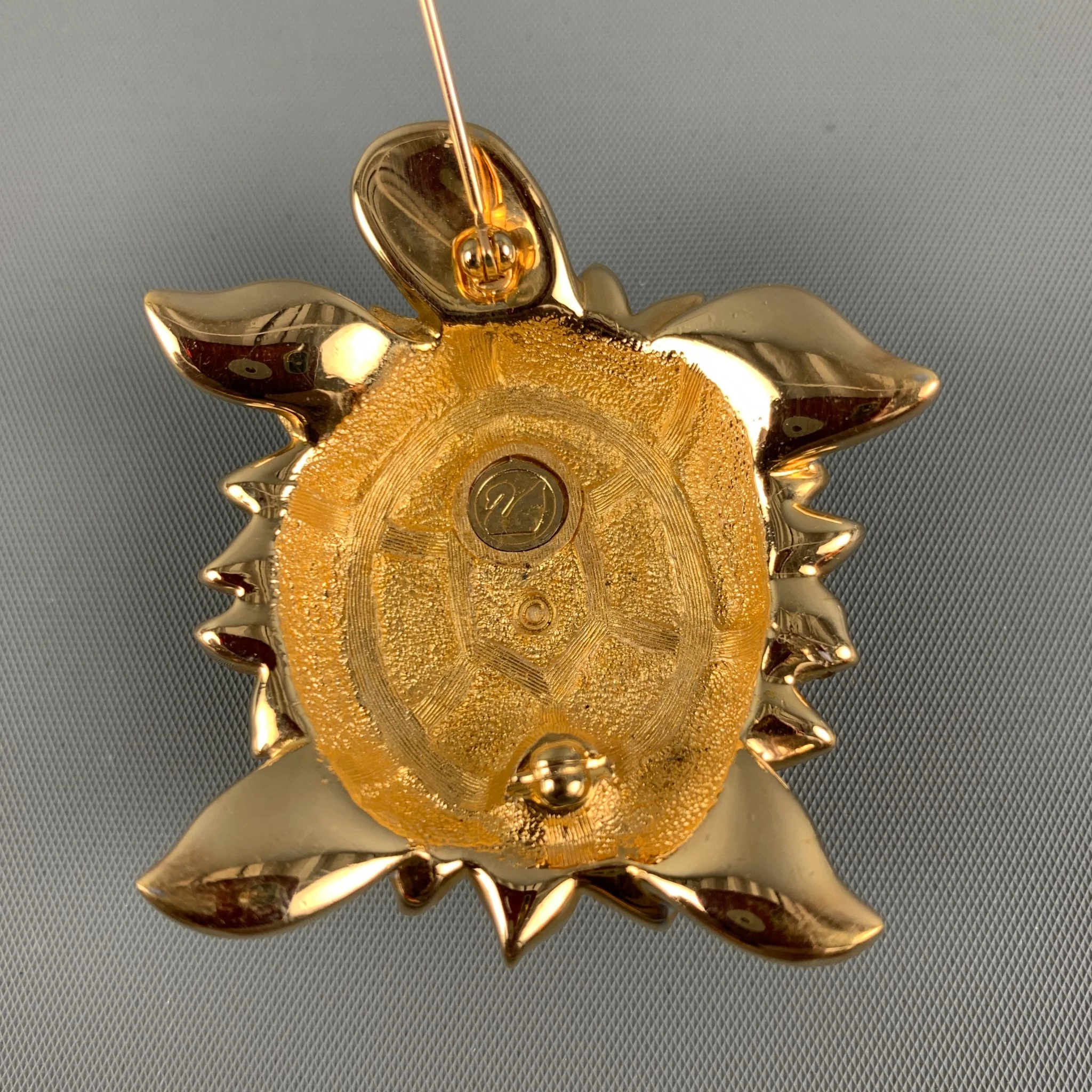 1980's SWAROVSKI Gold Pink Crystal Brooch - Image 3