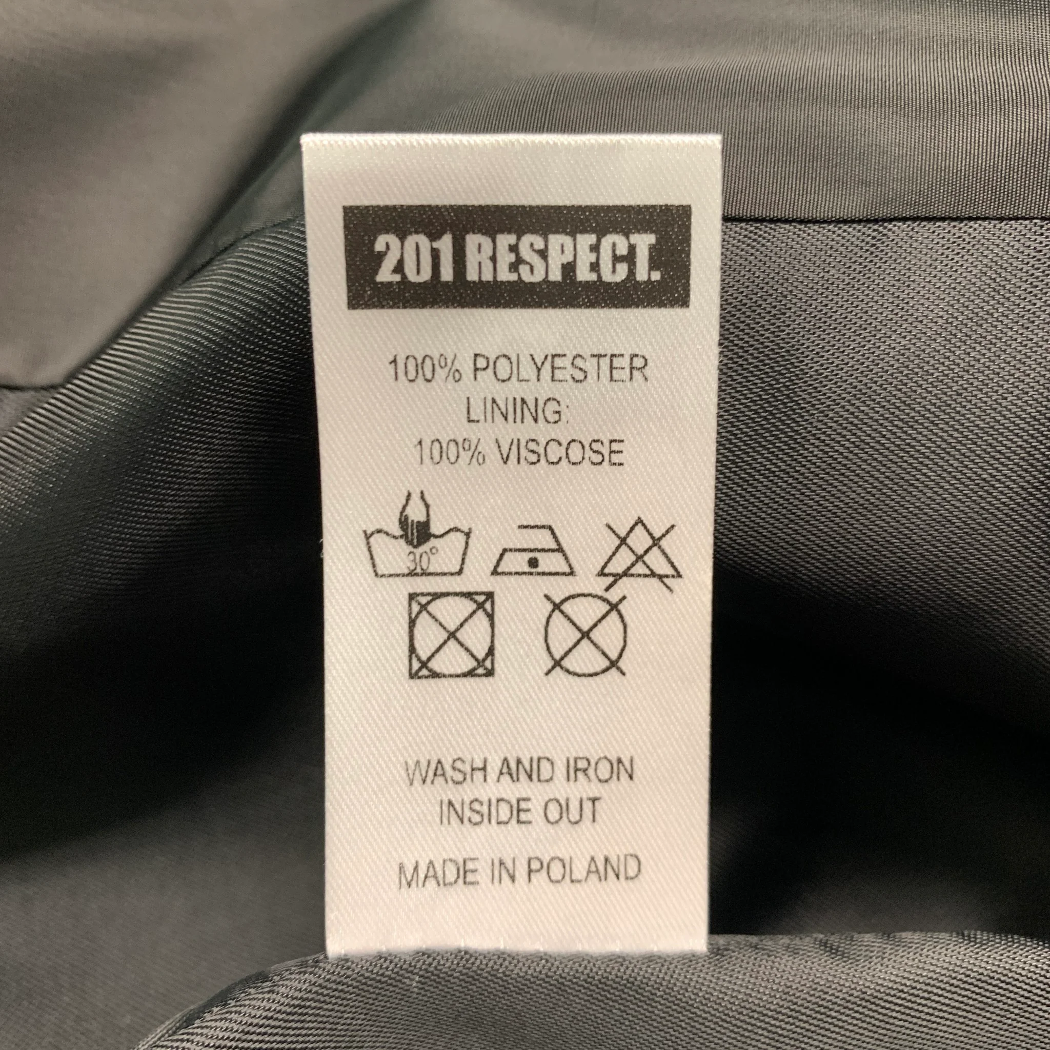 201 RESPECT Size S Black Polyester Windbreaker Coat - Image 7