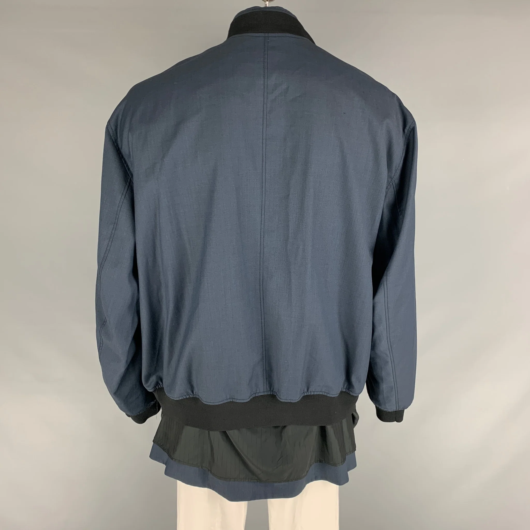 3.1 PHILLIP LIM Size XL Navy Wool Zip Up Jacket - Image 6