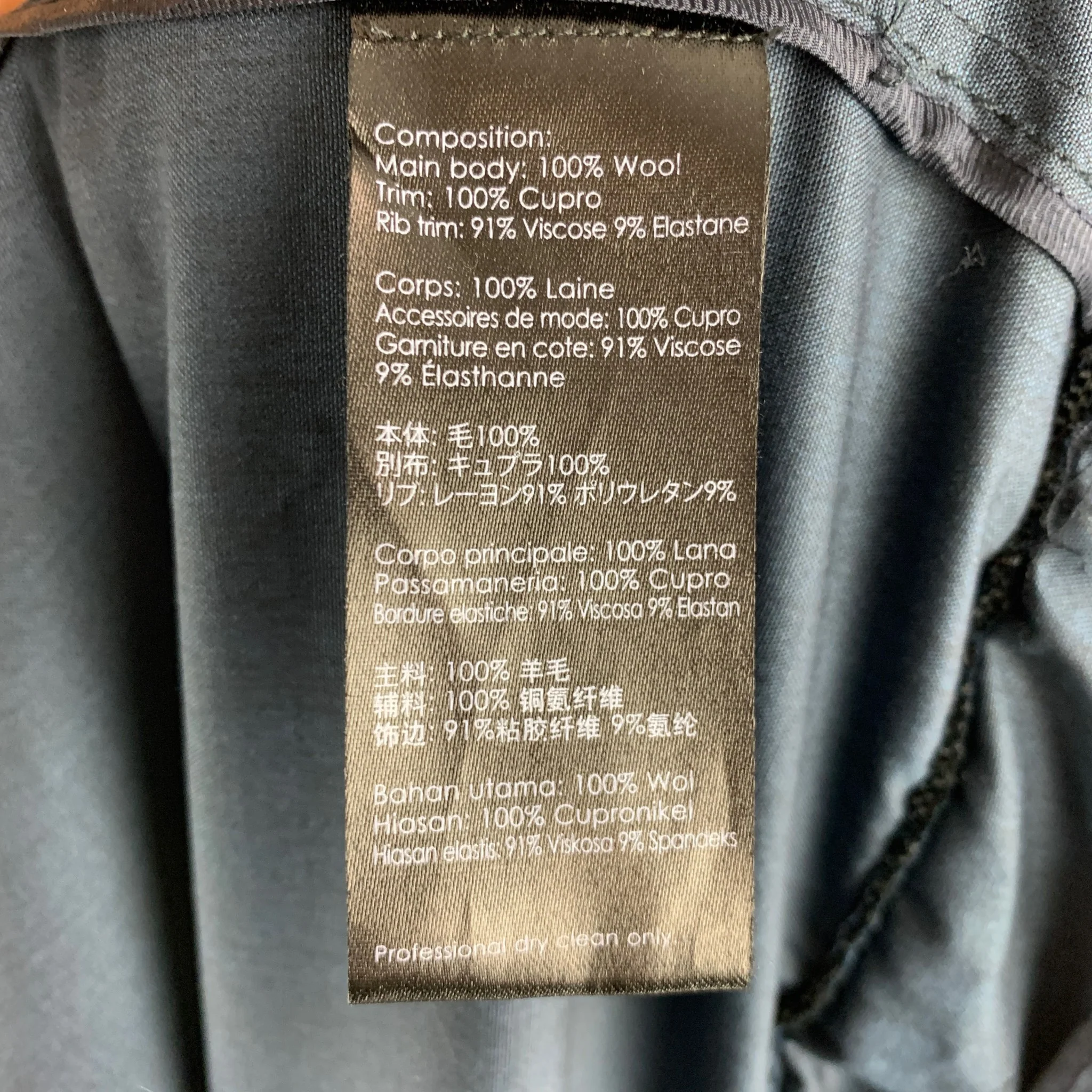 3.1 PHILLIP LIM Size XL Navy Wool Zip Up Jacket - Image 8