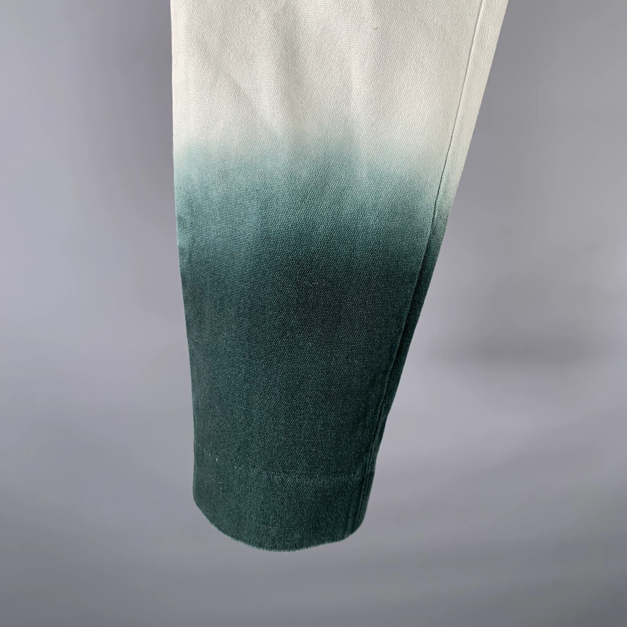 3.1 PHILLIP LIM Size 30 White Teal Ombre Cotton Casual Pants - Image 2