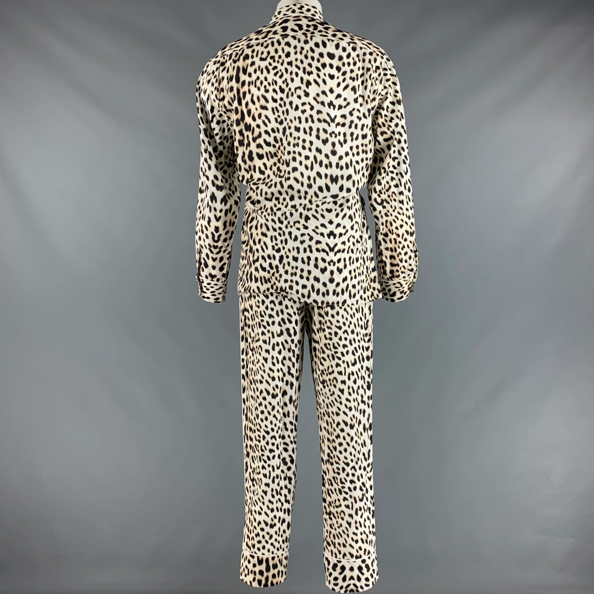 3.1 PHILLIP LIM Size M White Black Animal Print Pajama Set - Image 6
