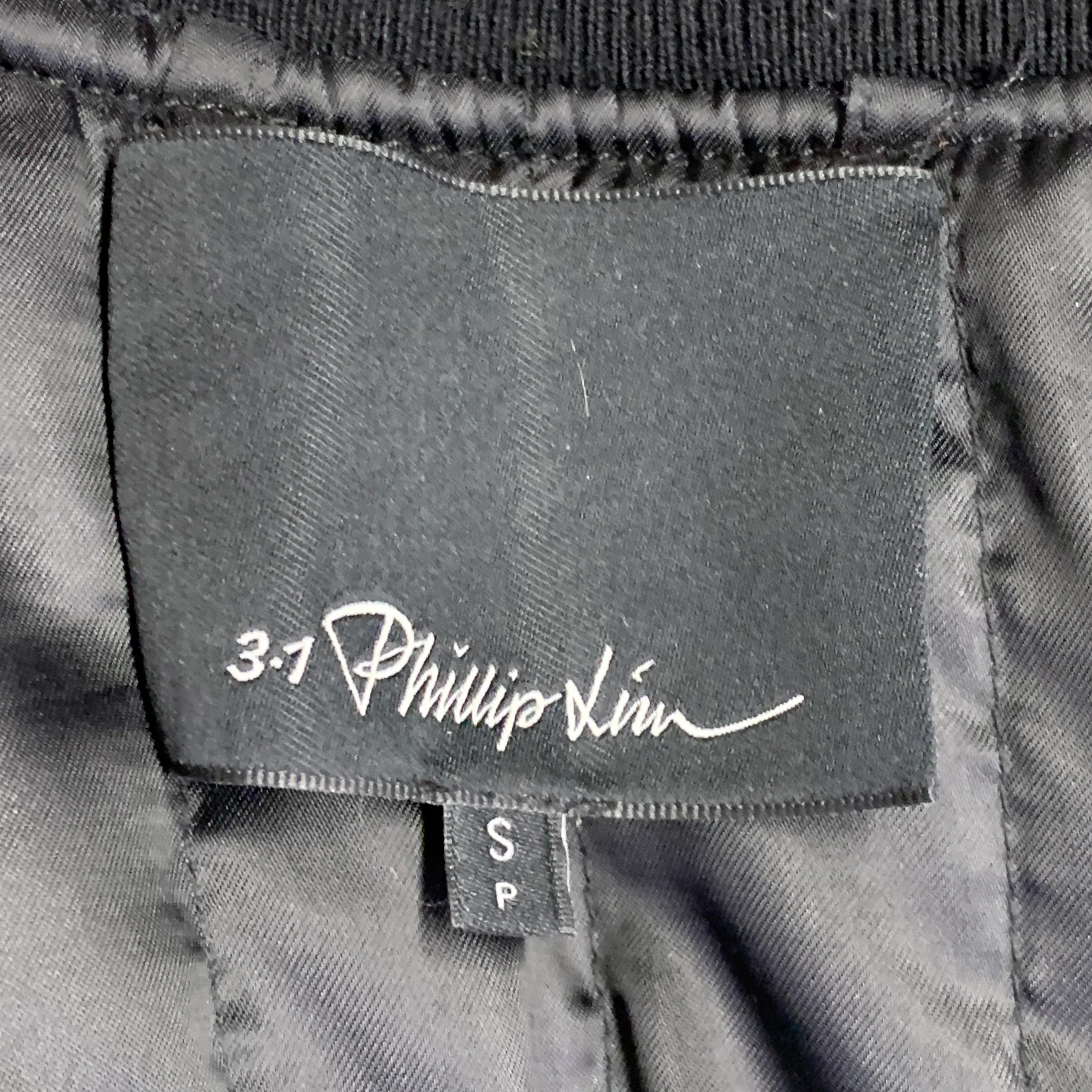 3.1 PHILLIP LIM Size S Black Red Grey Plaid Trim Nylon Bomber Jacket - Image 6