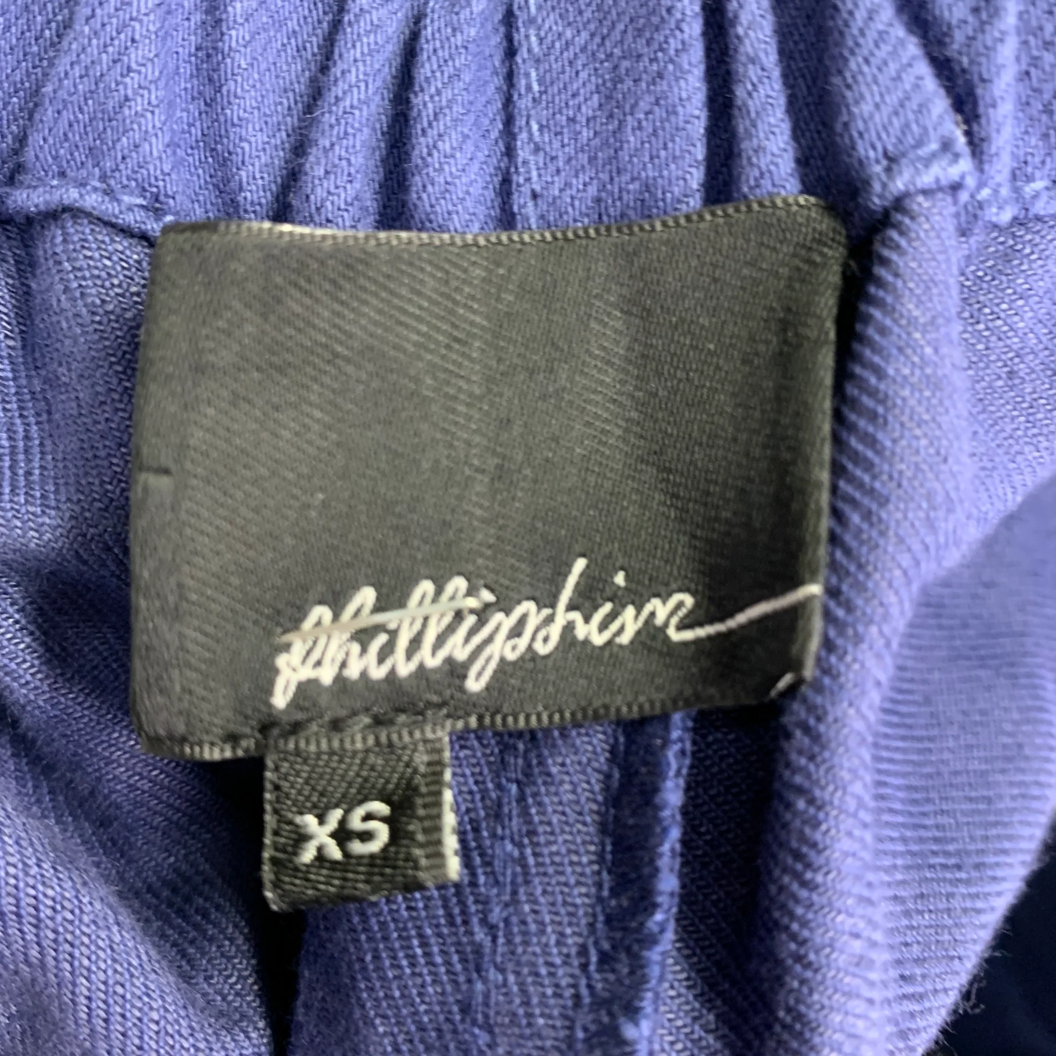3.1 PHILLIP LIM Size XS Blue Cotton Linen High Waisted Drawstring Casual Pants - Image 6