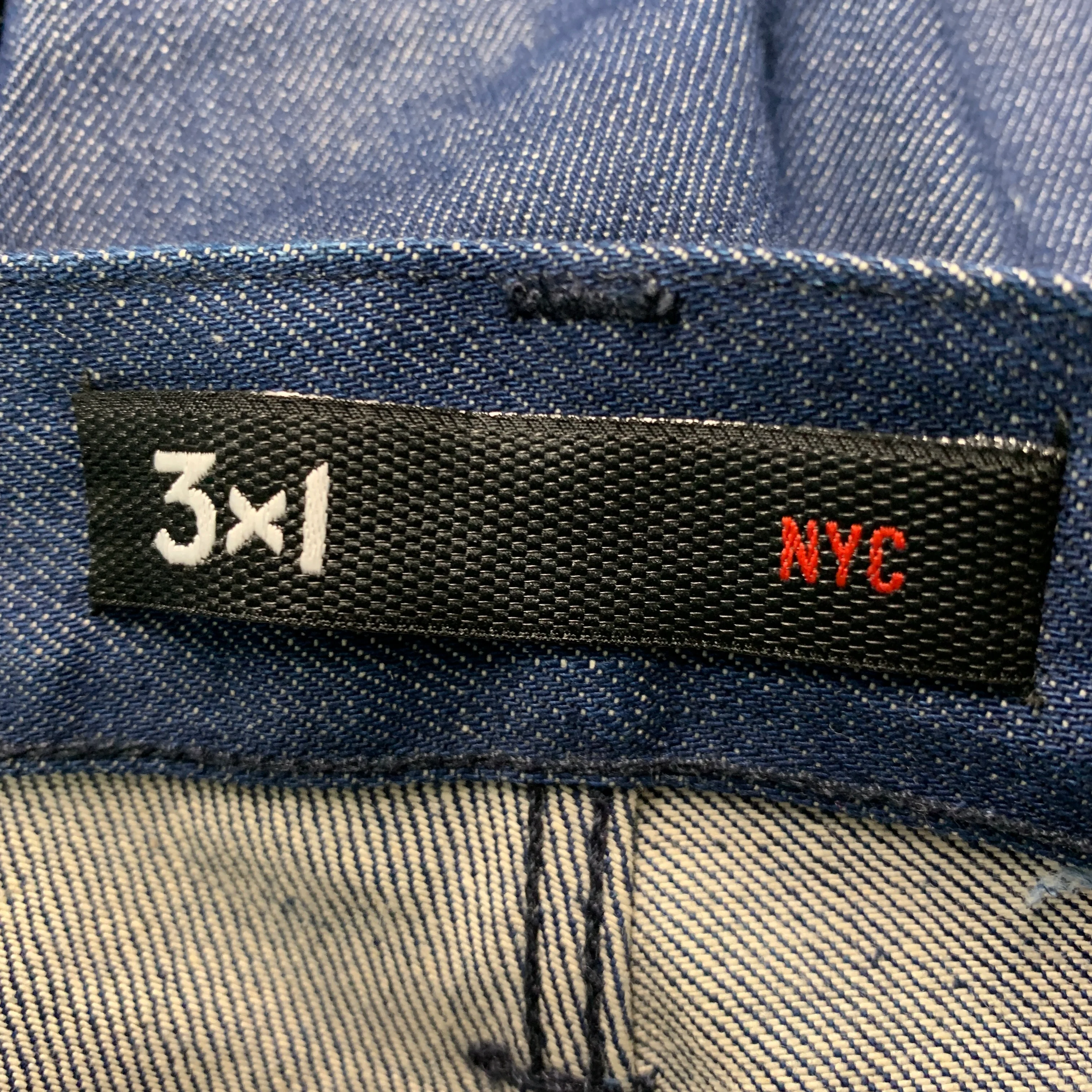 3 X 1 Size 31 Blue Cotton Button Fly Jeans - Image 3