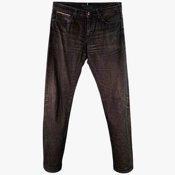 3 X 1 Size 34 Black Orange Heather Cotton Straight Selvedge Jeans