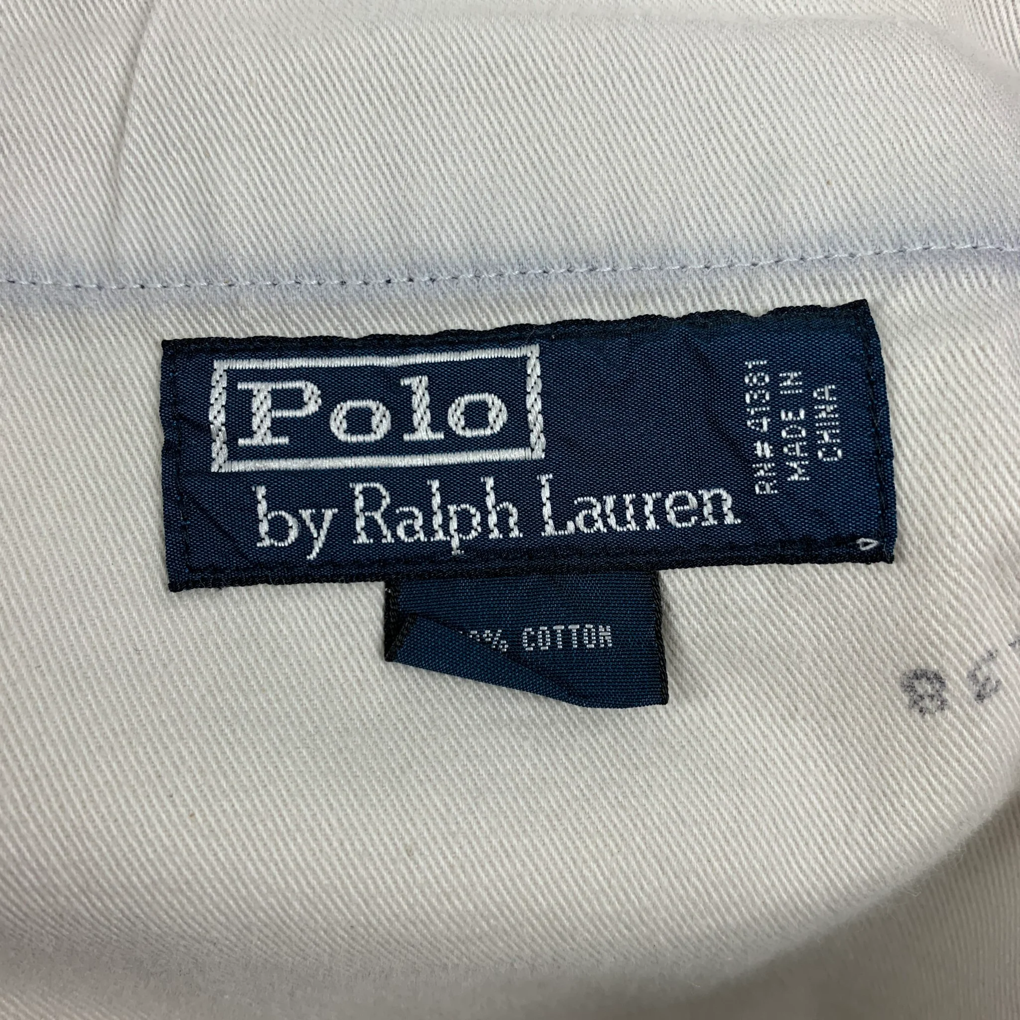 POLO by RALPH LAUREN Size 34 Navy White Pinstripe Cotton Button Fly Casual Pants - Image 4