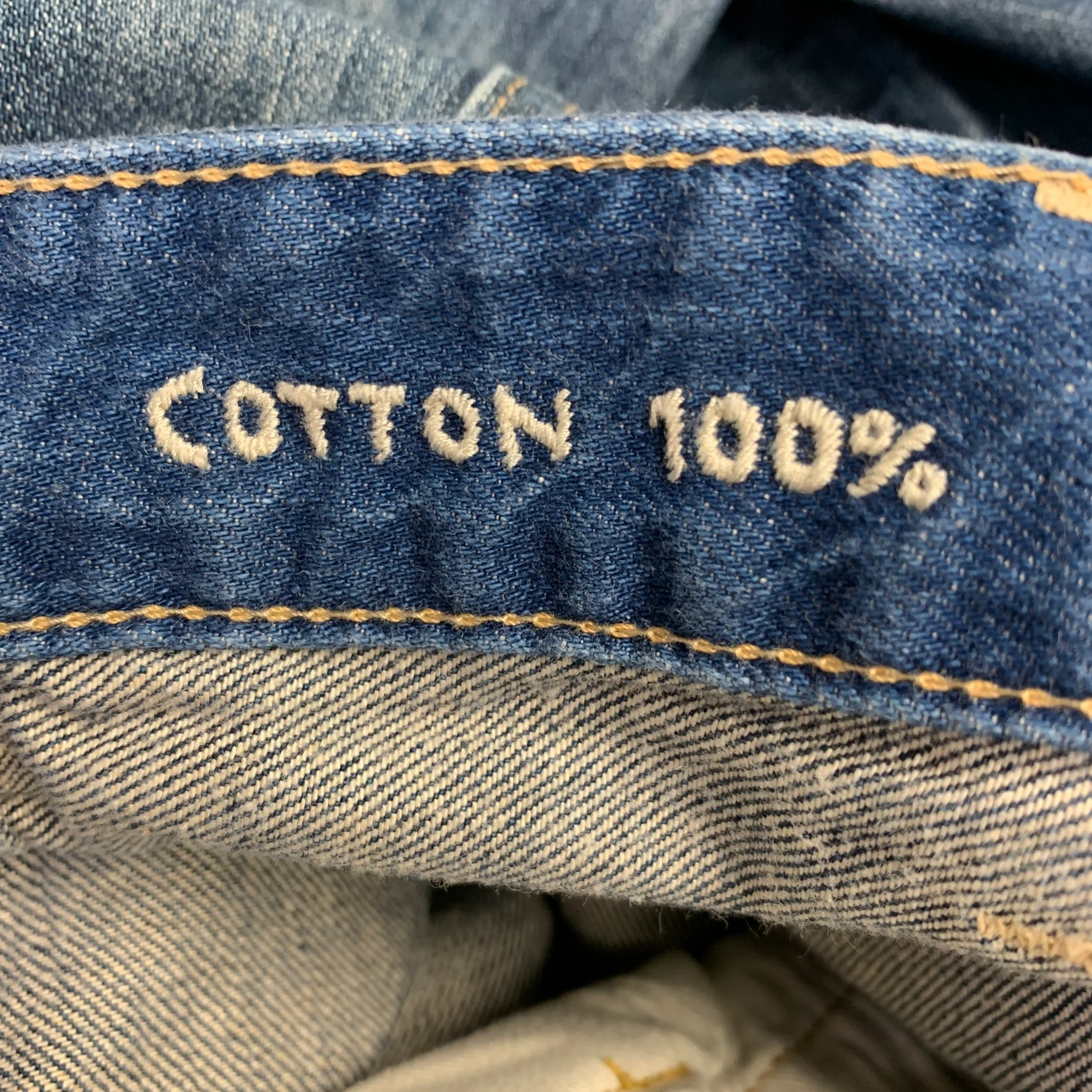 45rpm Size 28 Blue Cotton Distressed Straight Selvedge Jeans - Image 7