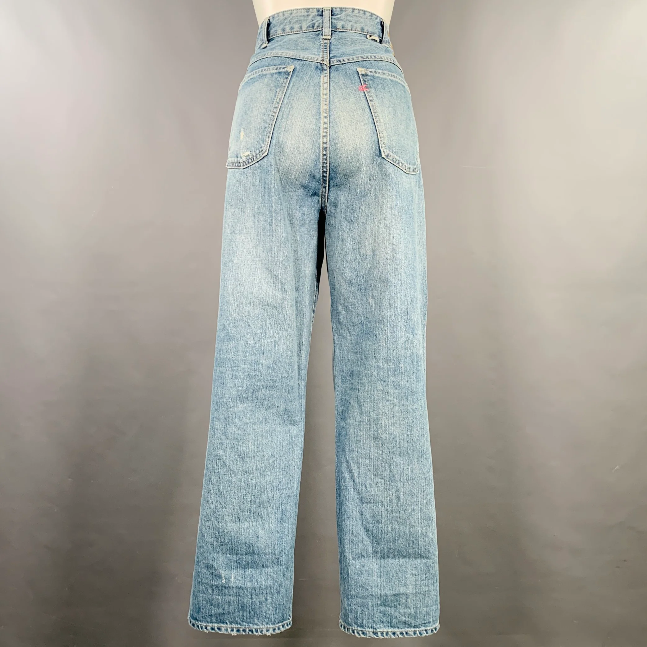 45rpm Size 30 Blue Cotton Distressed Selvedge Jeans - Image 3