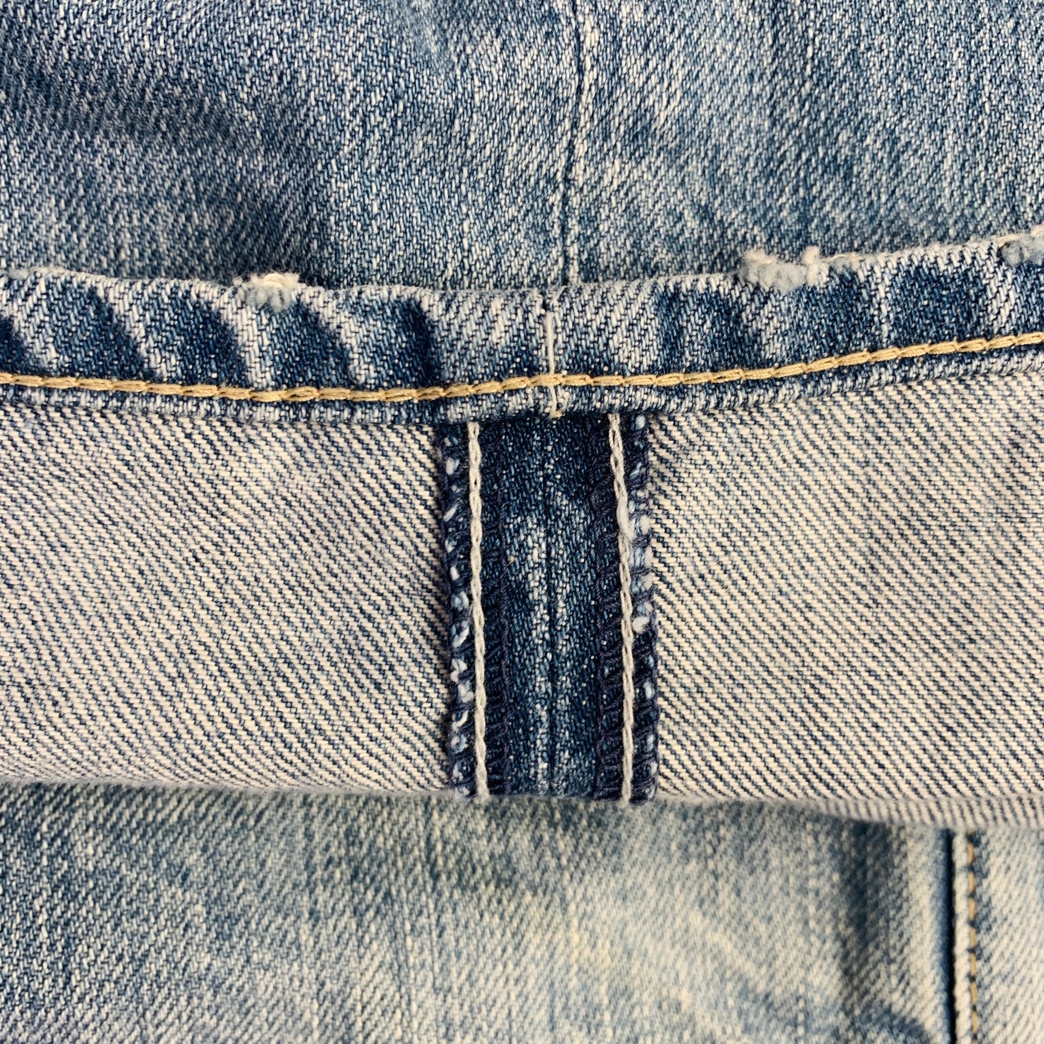45rpm Size 30 Blue Cotton Distressed Selvedge Jeans - Image 5