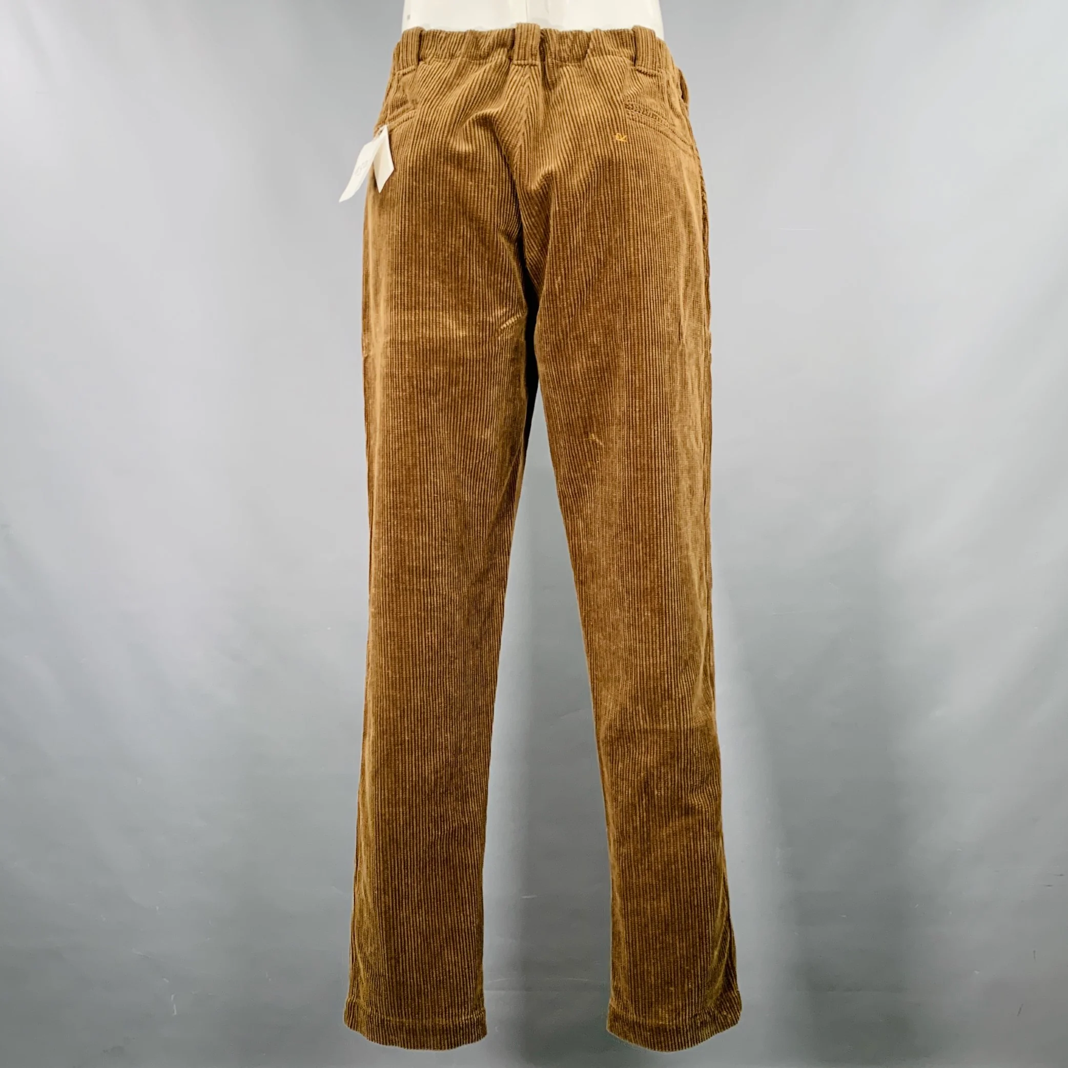 45rpm Size L Brown Corduroy Cotton Elastic Waistband Casual Pants - Image 2