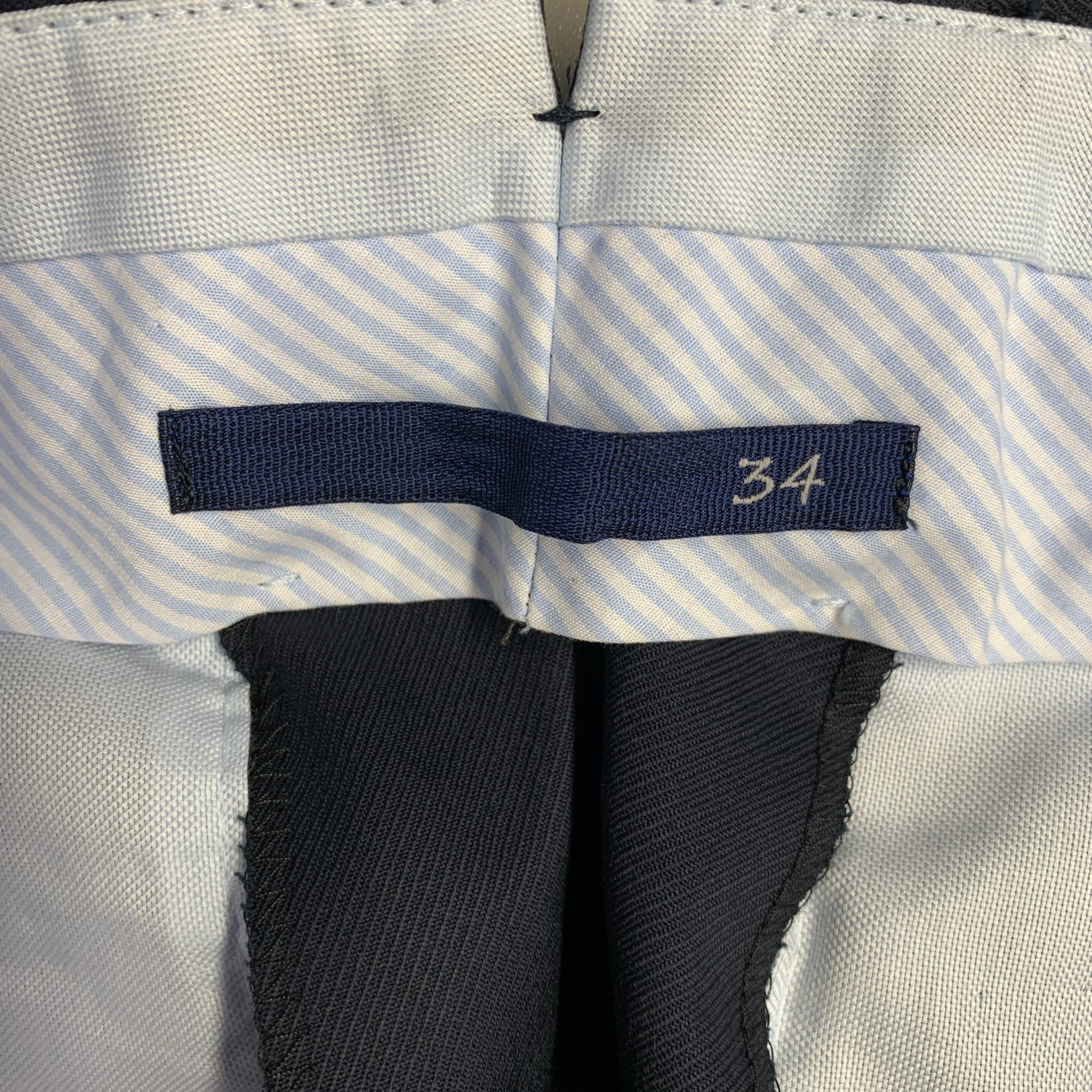 6 EAST Size 34 Navy Wool Zip Fly Dress Pants - Image 3
