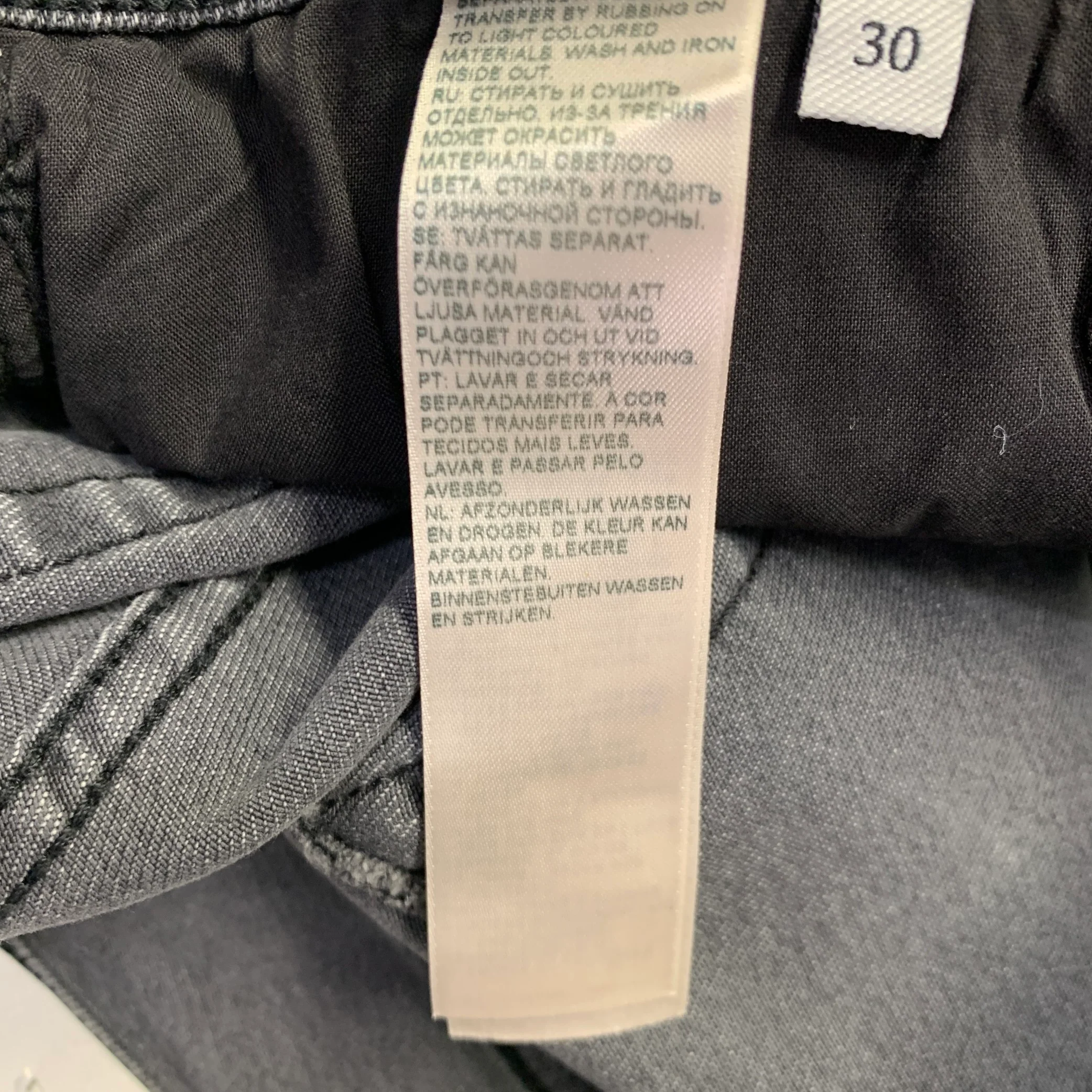 7 FOR ALL MANKIND Size 30 Grey Cotton Blend Tapered Slim Five Pockets Jeans - Image 12