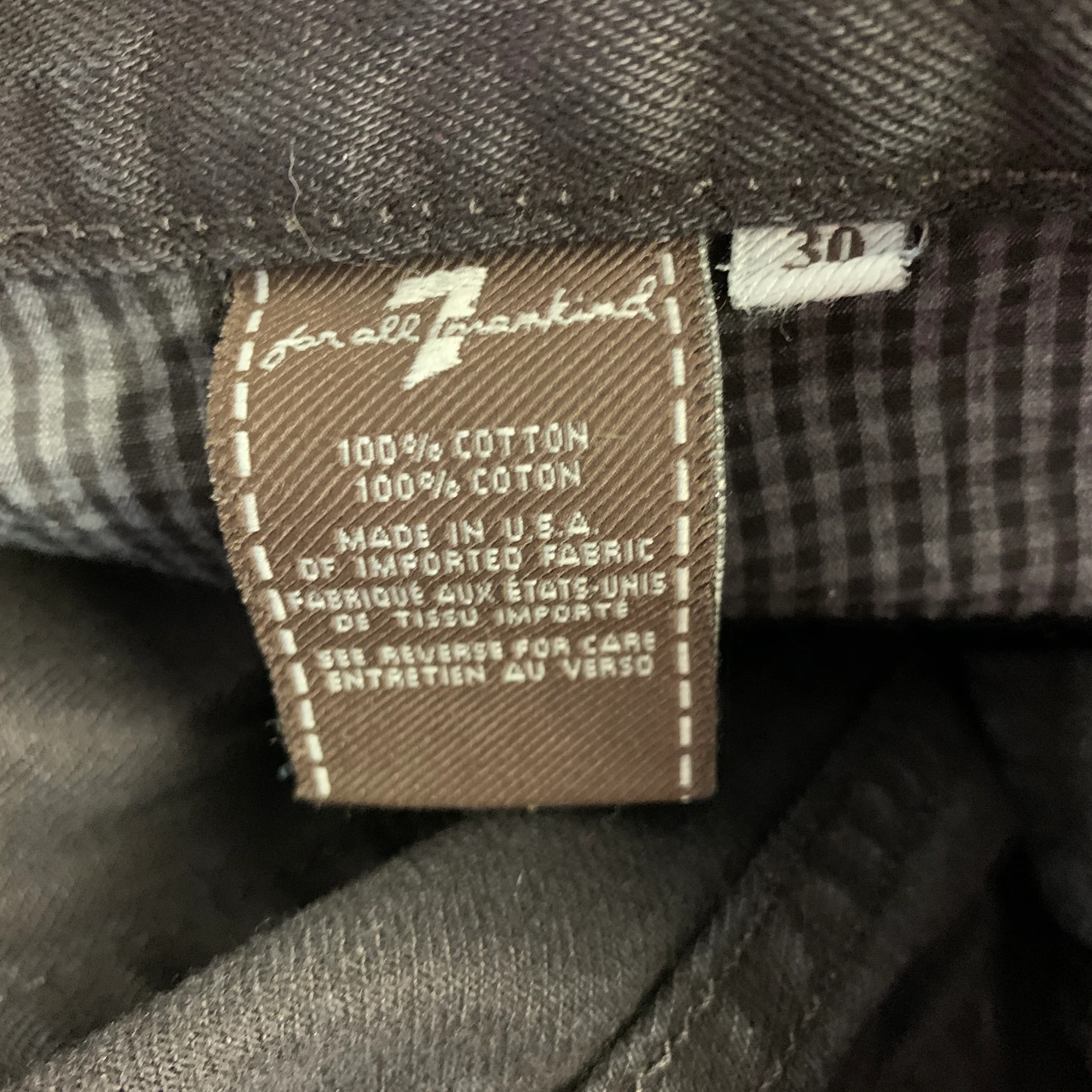 7 FOR ALL MANKIND Size 30 -Paxtyn- Black Distressed Cotton Jeans - Image 5