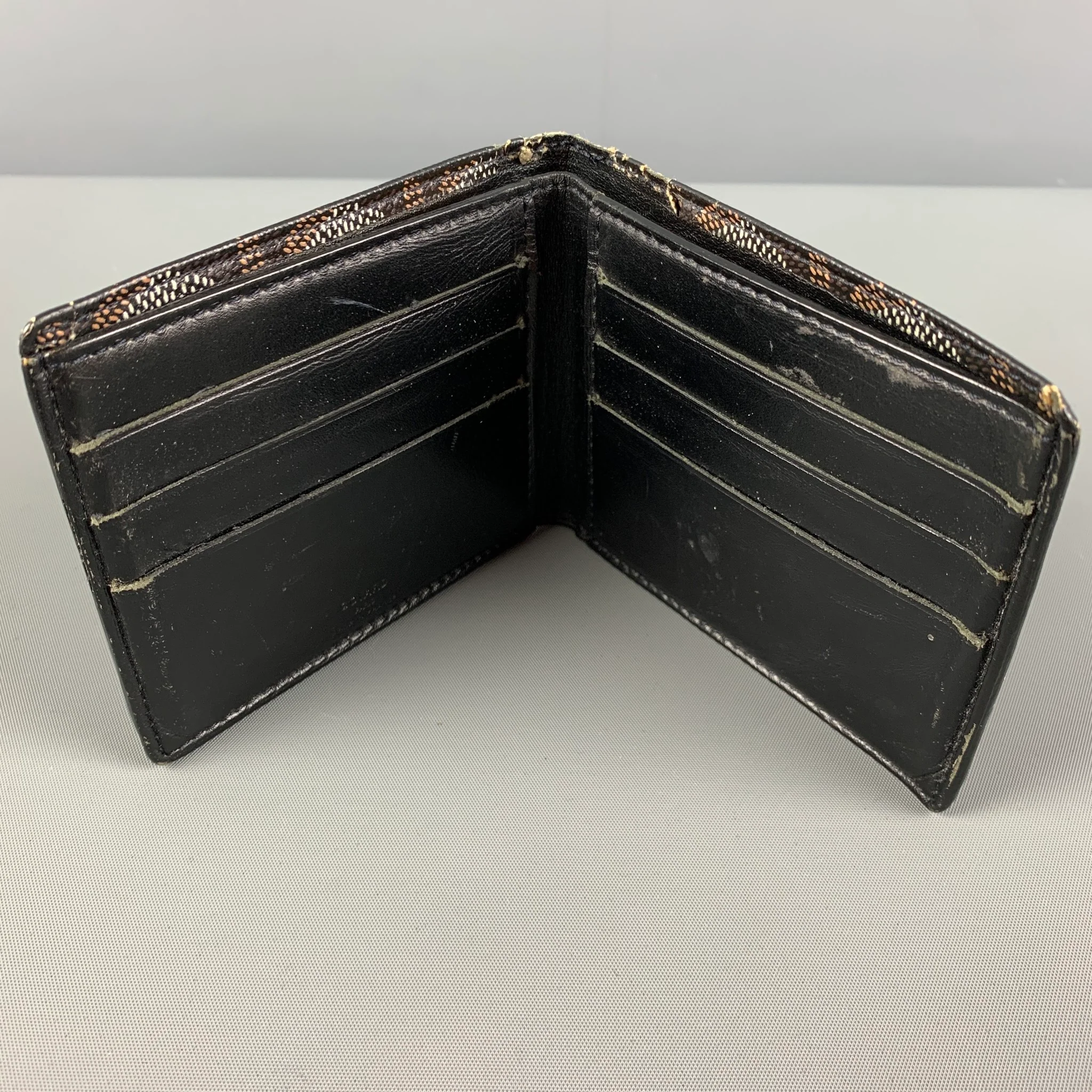 90's GOYARD Black White Monogram Leather JFK Wallet - Image 4