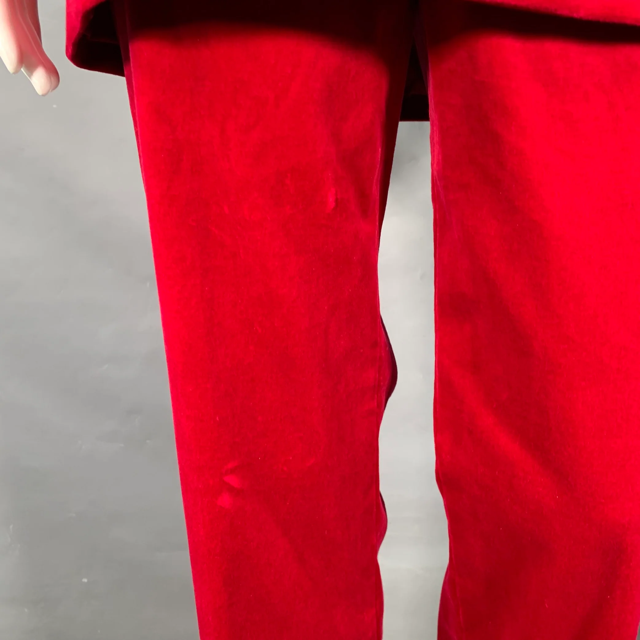 A.L.C. Size 6 Raspberry Red Velvet Peak Lapel Double Breasted Pantsuit - Image 6