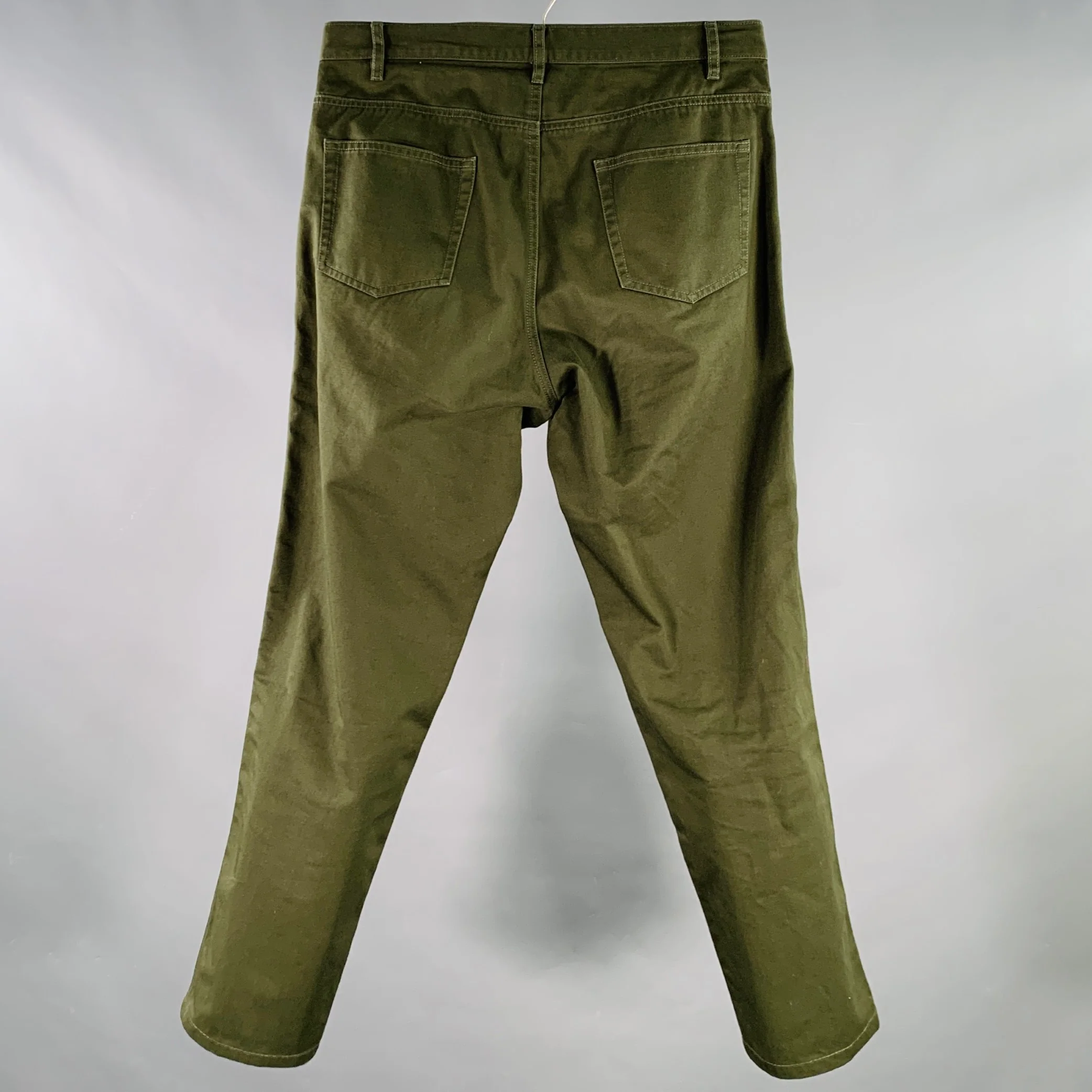 A.P.C. Size 30 Green Cotton Baggy Five Pockets Jeans - Image 2