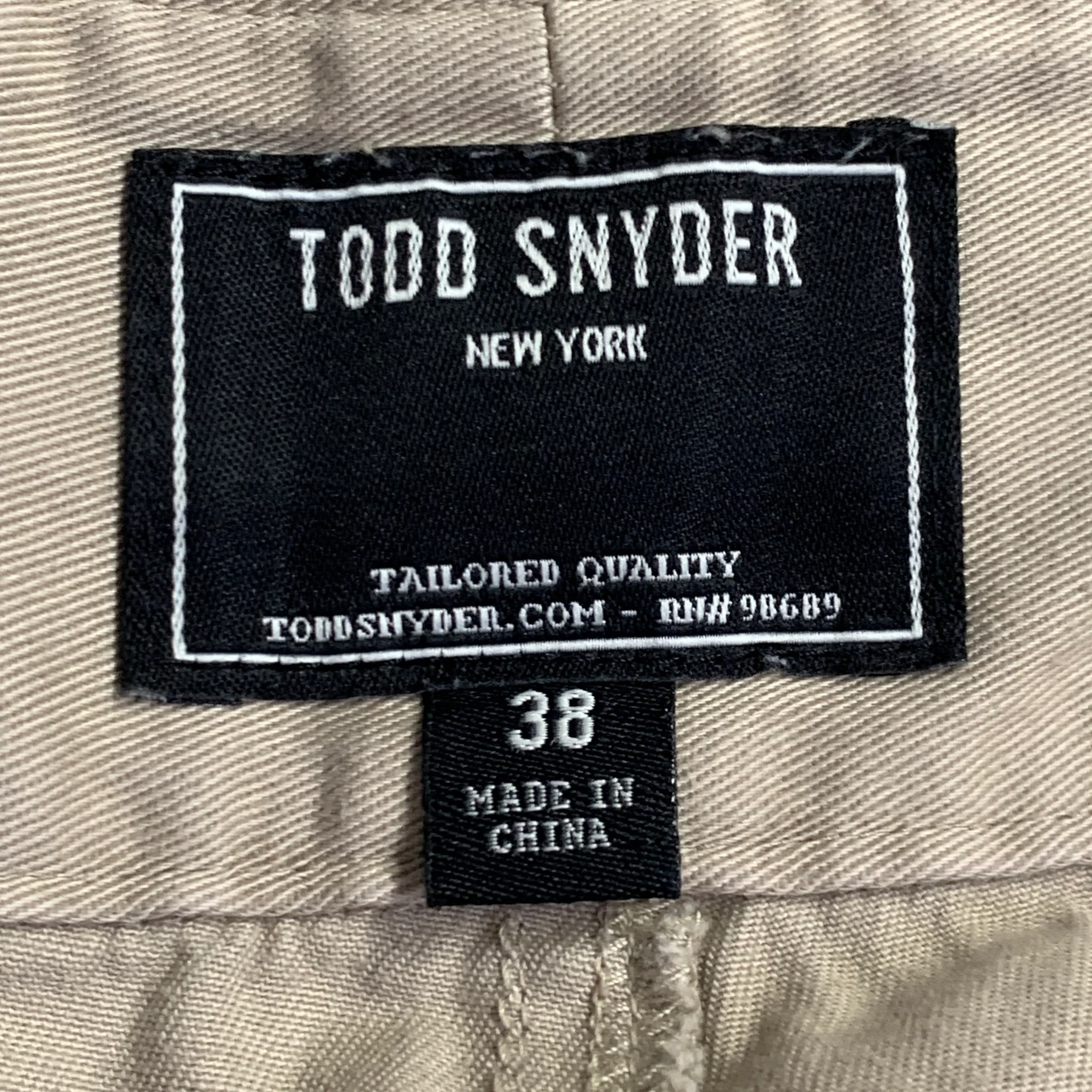 TOOD SNYDER Size 38 Beige Twill Cotton Pleated Side Tabs Casual Pants - Image 9