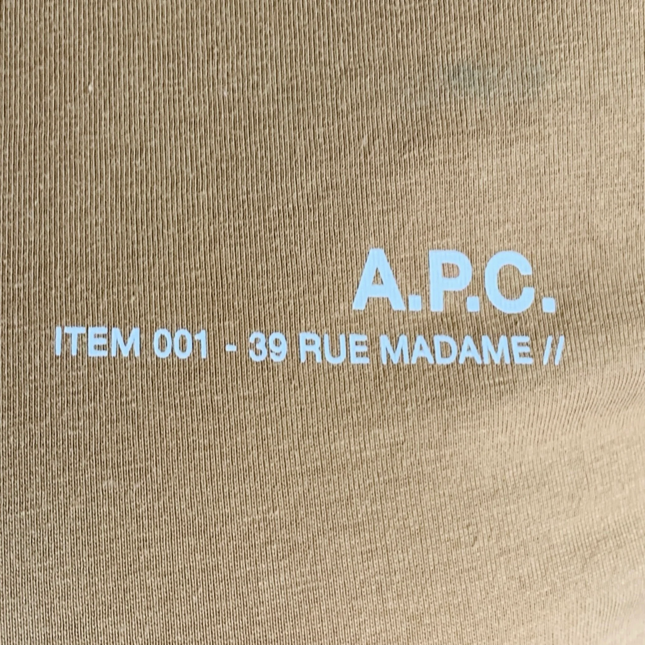 A.P.C. Size L Tan Cotton Crew Neck T-shirt - Image 2