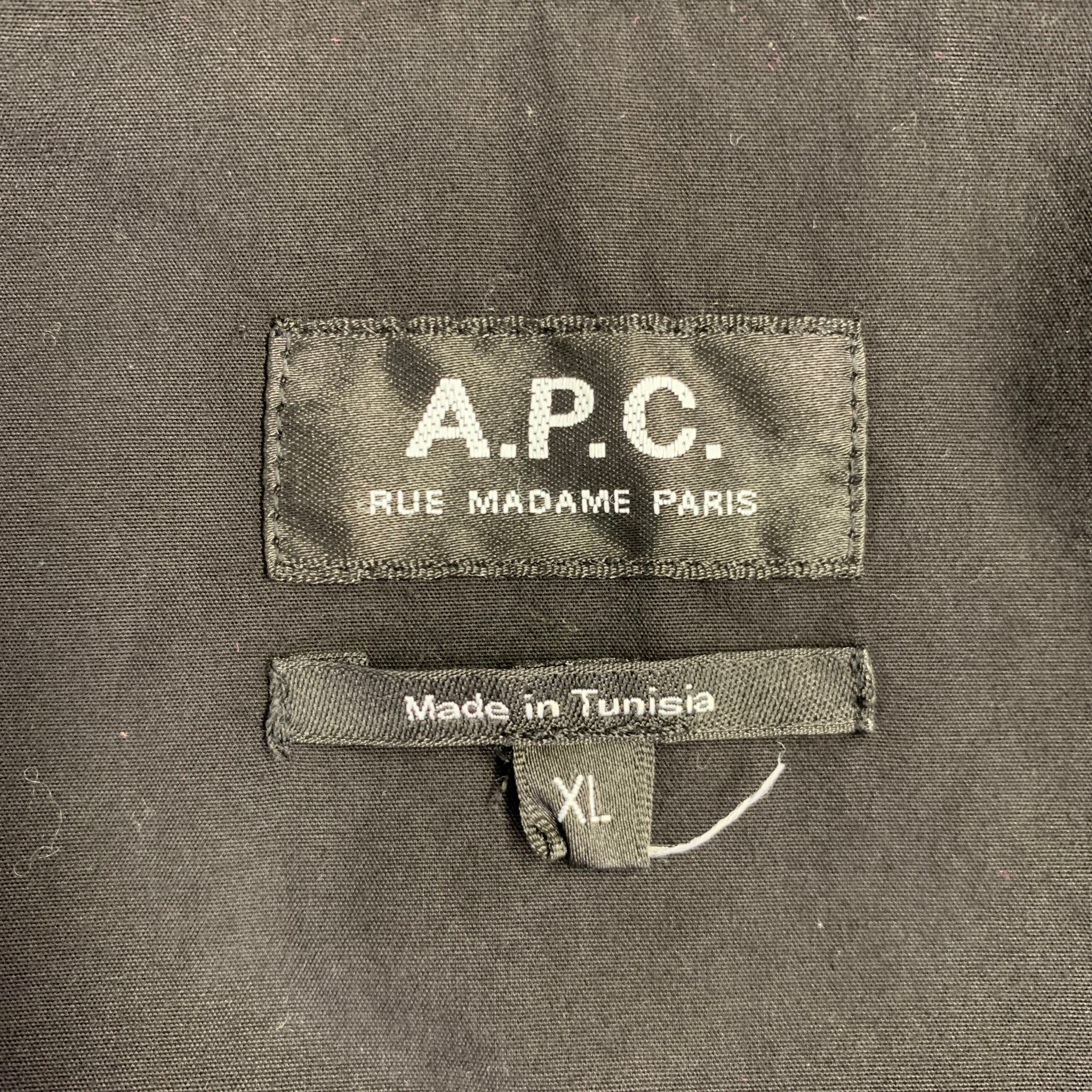 A.P.C. Size XL Black Cotton Chore Jacket - Image 4