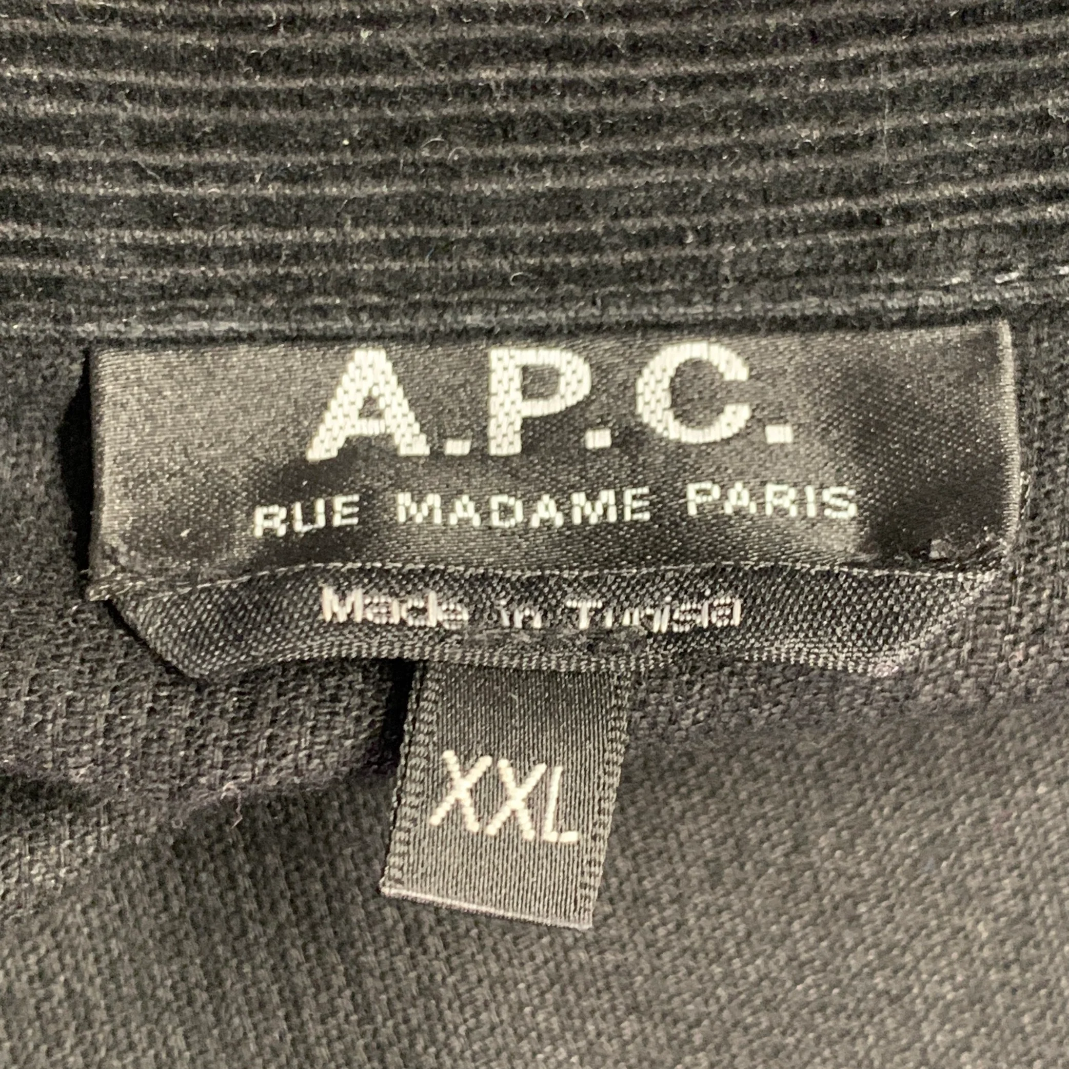 A.P.C. Size XXL Black Corduroy Cotton Two Pockets Long Sleeve Shirt - Image 8