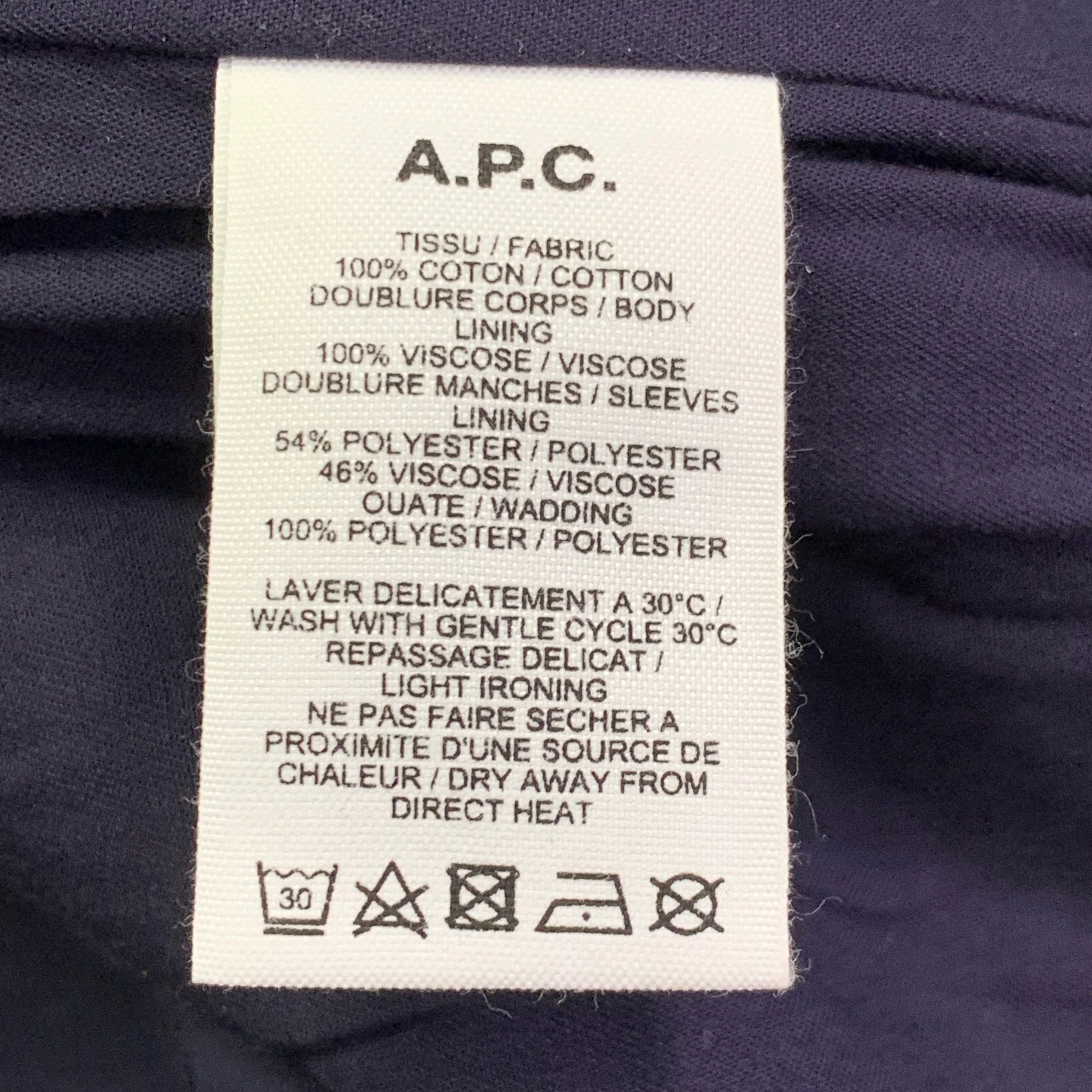 A.P.C. Size XXL Blue Contrast Stitch Waxed Cotton Trucker Jacket - Image 7