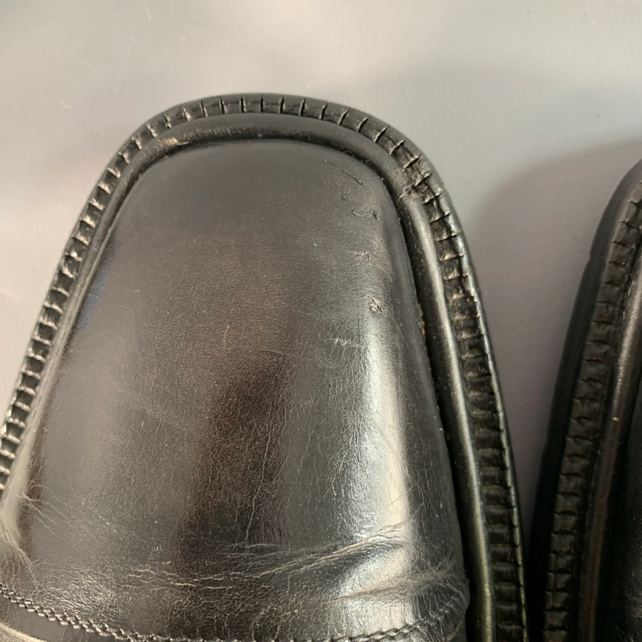 A. TESTONI Size 10.5 Black Leather Oxford Cap Toe Lace-Up Shoes - Image 9