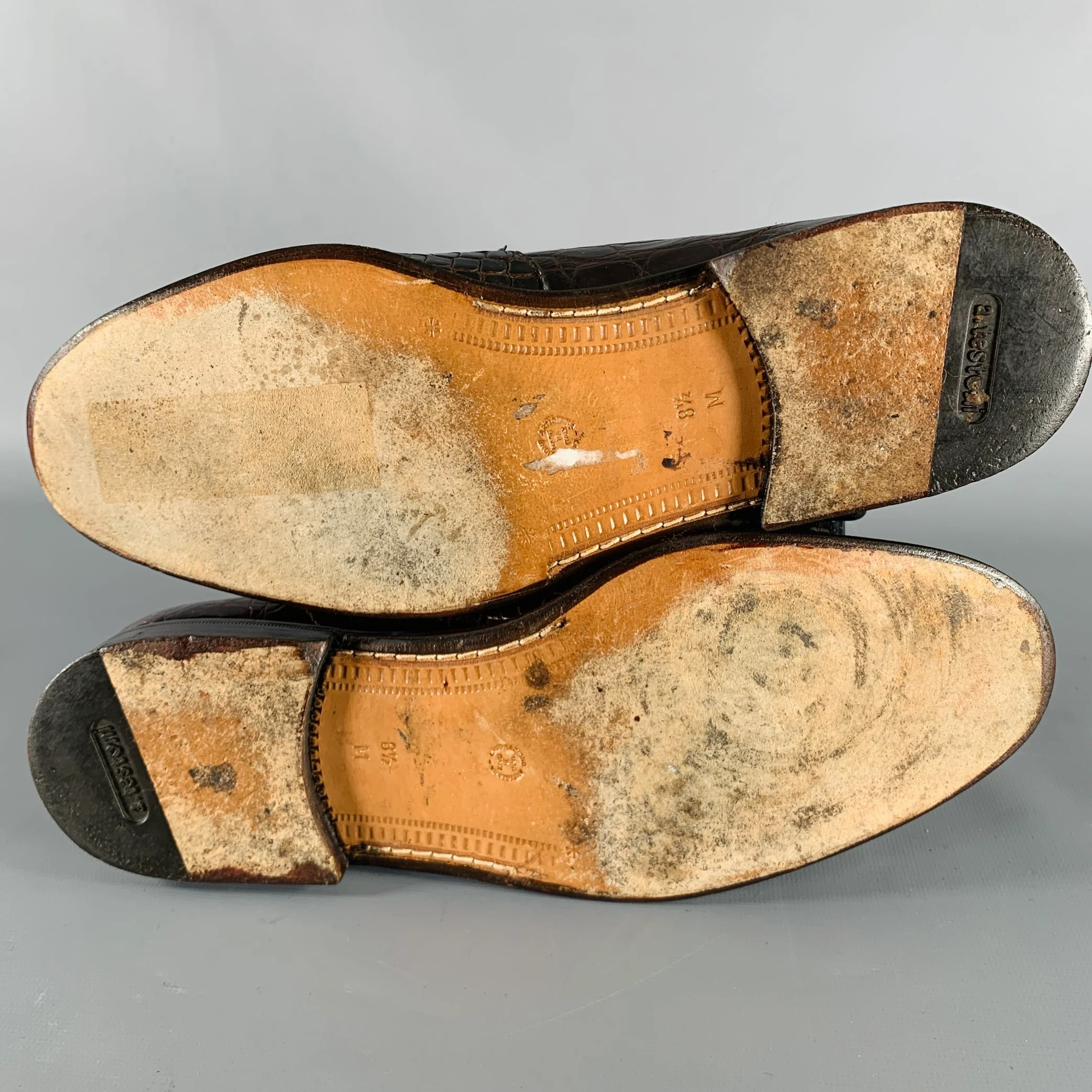 A.TESTONI Size 8.5 Brown Alligator Leather Moccasin Loafers - Image 6