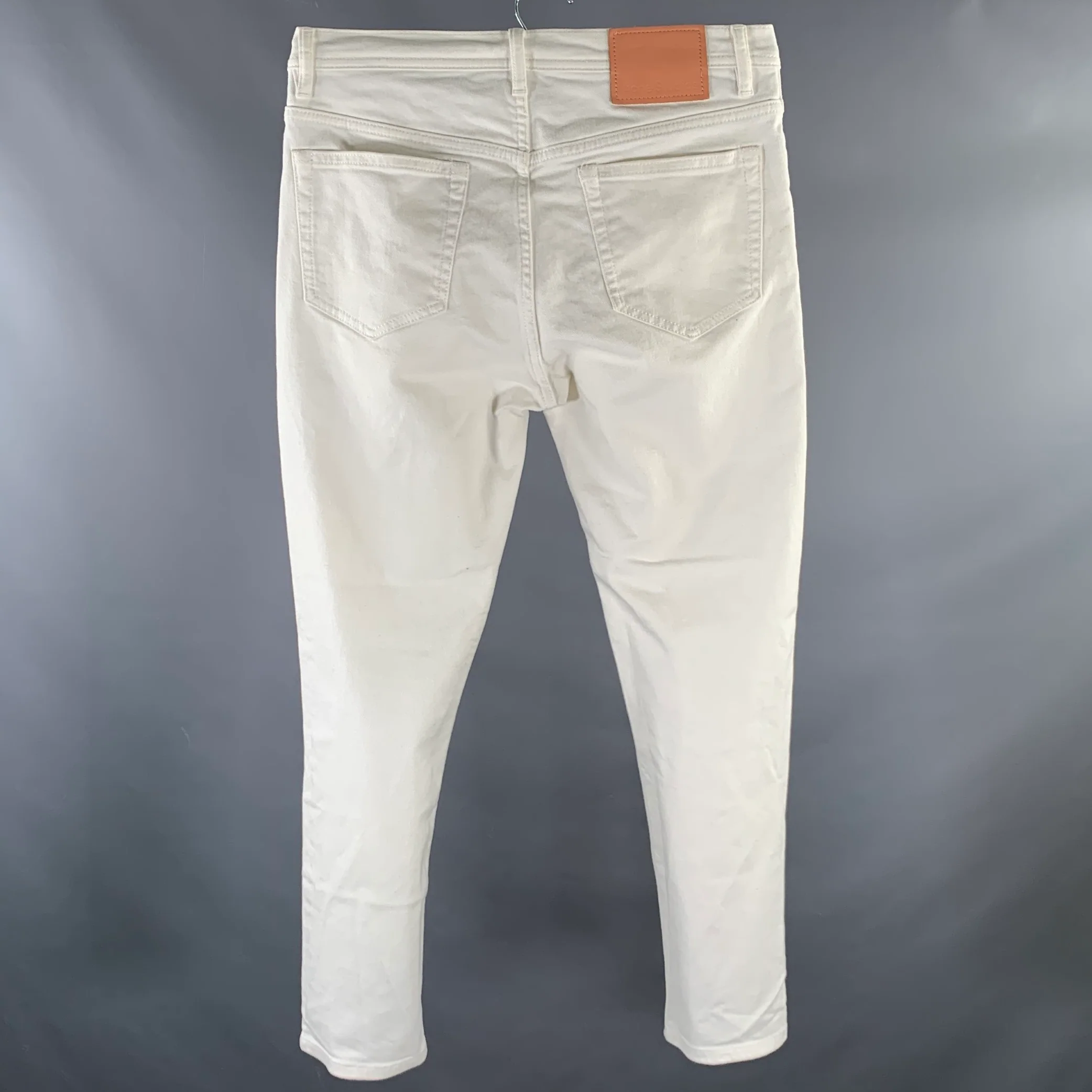 ACNE Size 30 White Cotton Skinny Jeans - Image 3