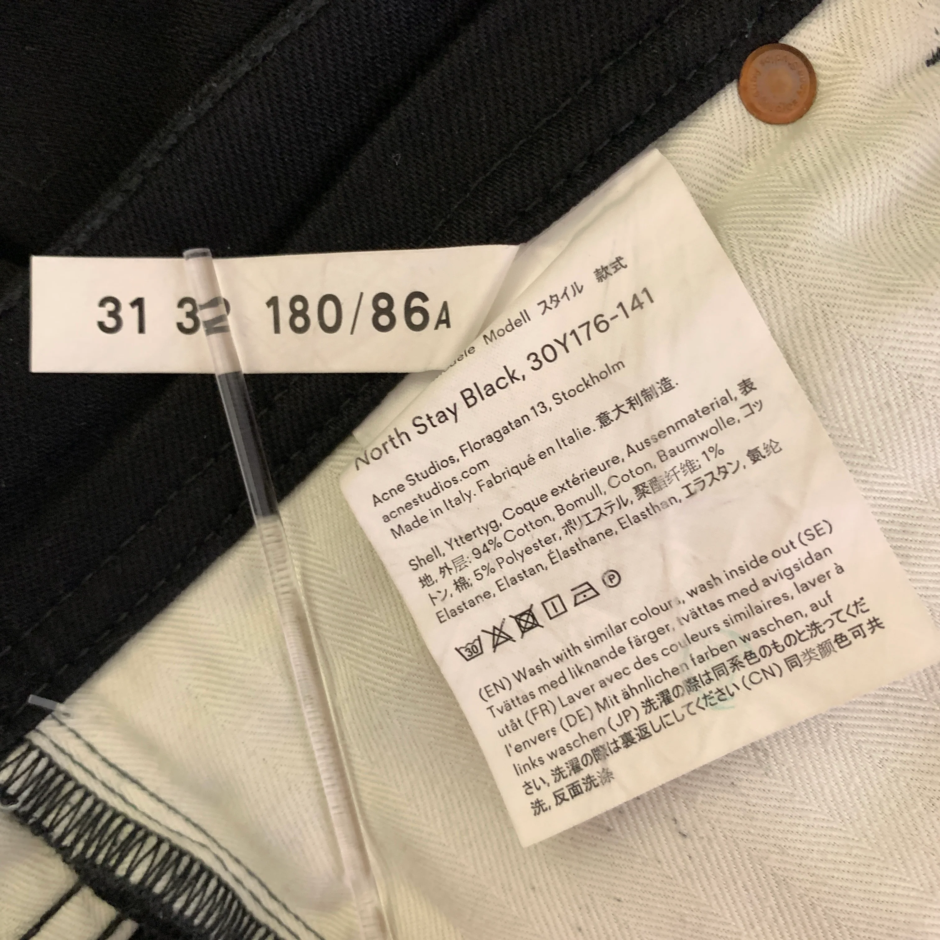 ACNE Size 31 Black Cotton Slim Fit Jeans - Image 5