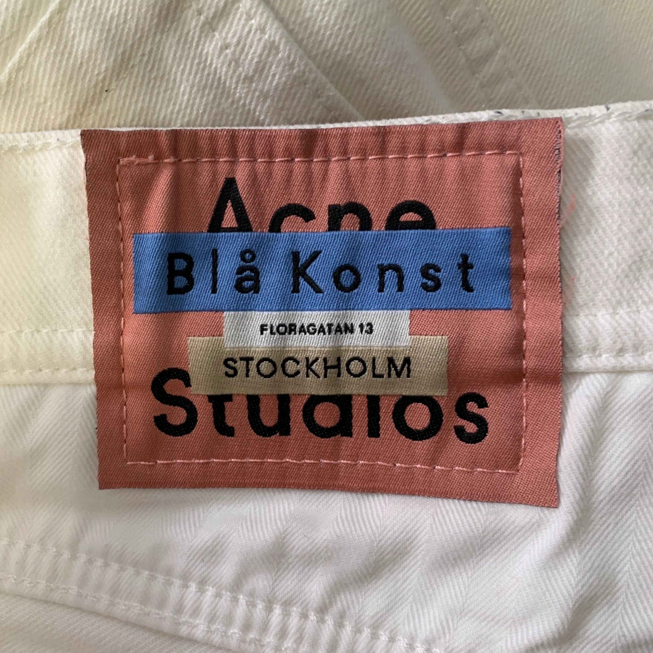 ACNE Size 32 Cream Cotton Blend Jeans - Image 4