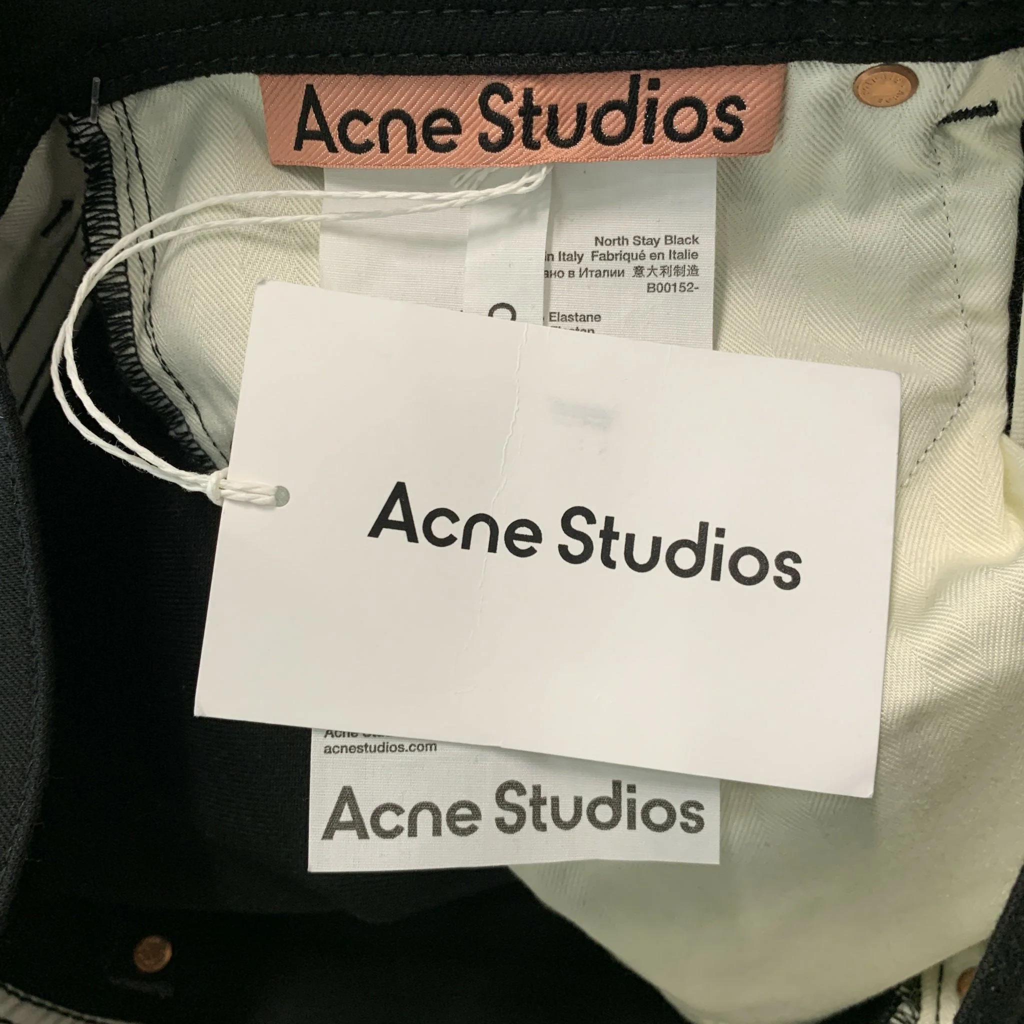 ACNE STUDIOS Size 29 Black Cotton Blend Tapered Jeans - Image 4