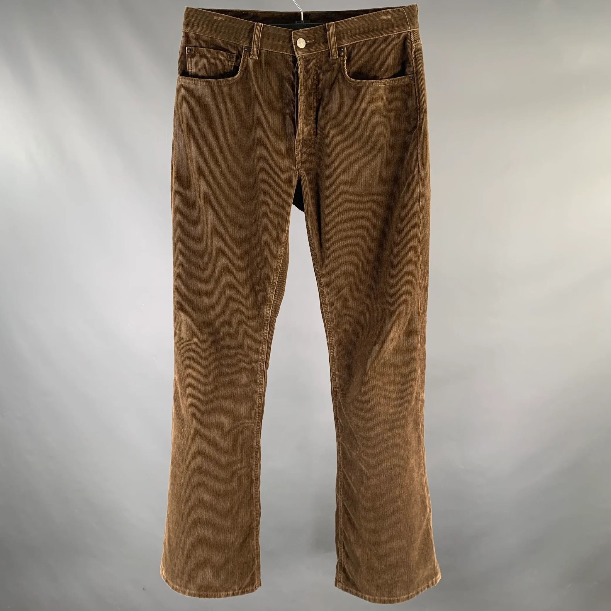 ACNE STUDIOS Size 31 Brown Corduroy Cotton / Elastane Jean Cut Casual Pants