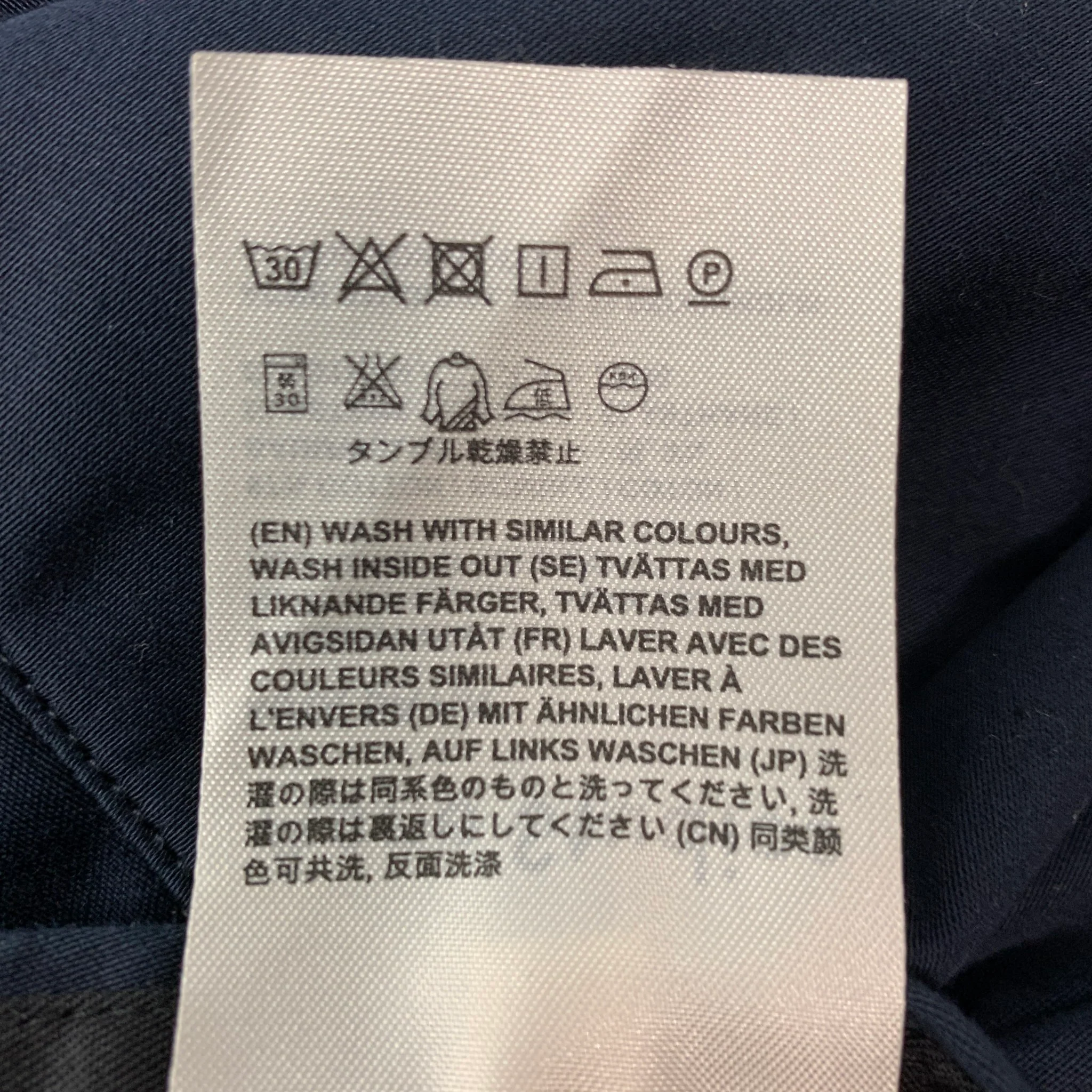 ACNE STUDIOS Size 32 Navy Cotton Elastane Flat Front Casual Pants - Image 5