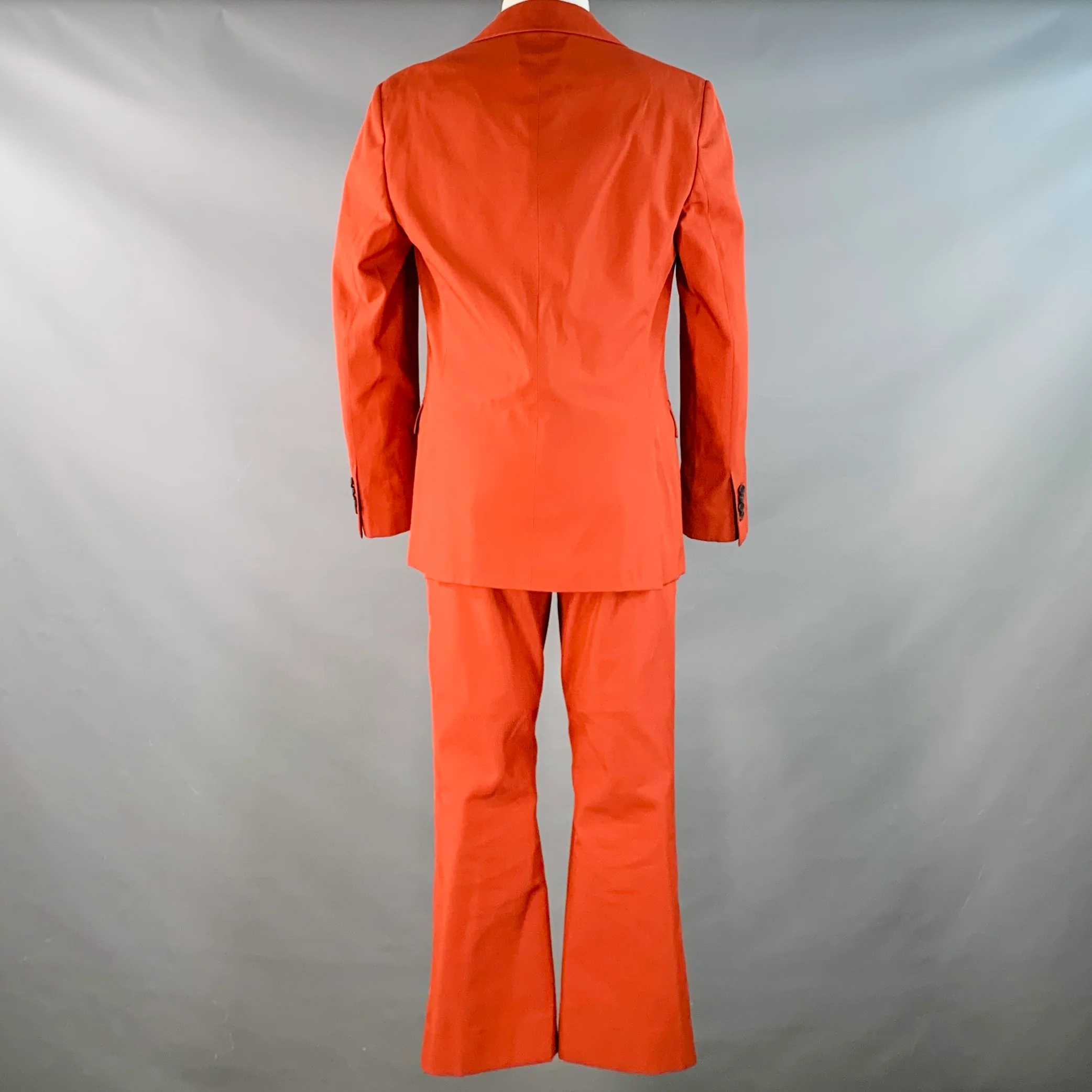 ACNE STUDIOS Size 36 Brick Polyester Cotton Notch Lapel Wide Leg Suit - Image 3