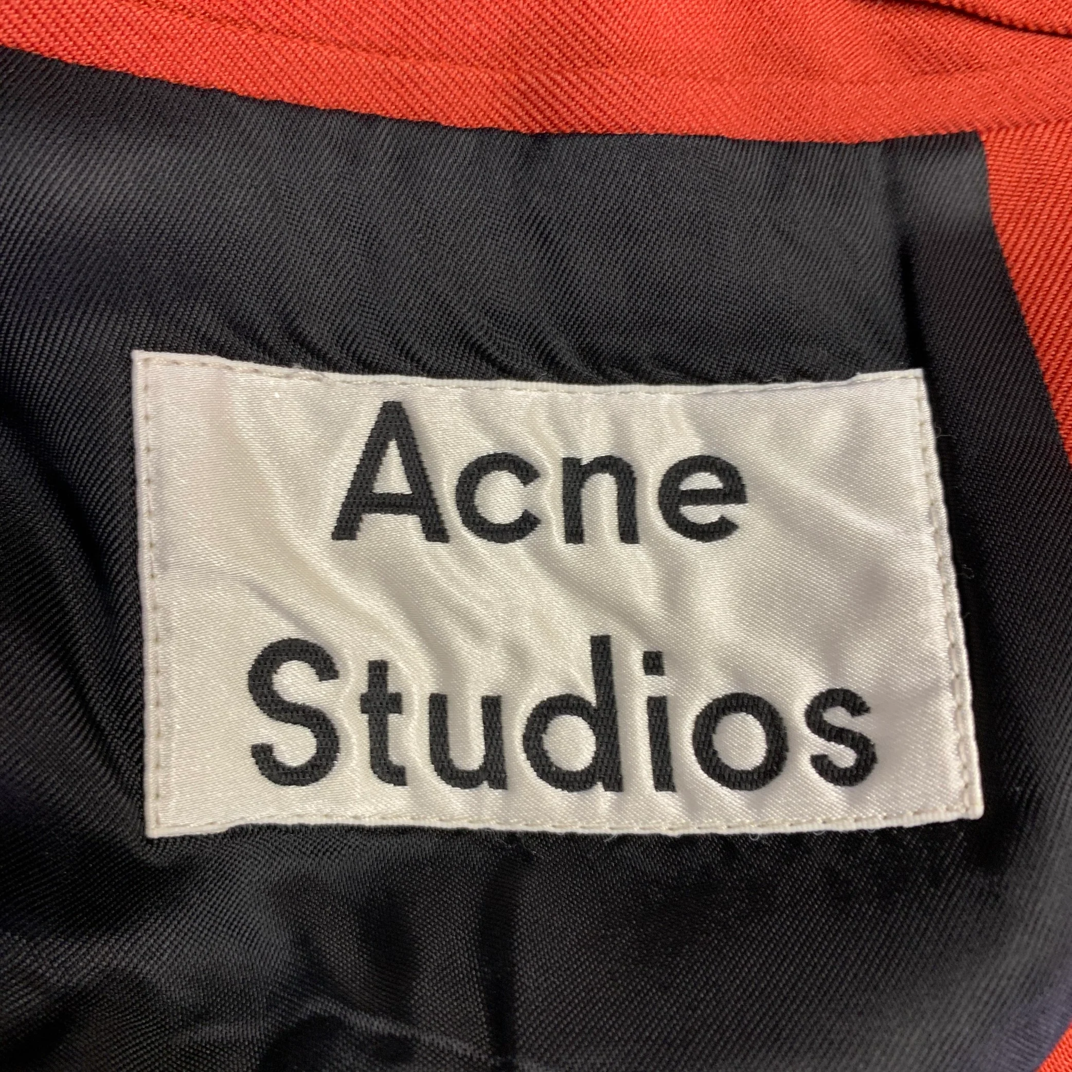 ACNE STUDIOS Size 36 Brick Polyester Cotton Notch Lapel Wide Leg Suit - Image 7