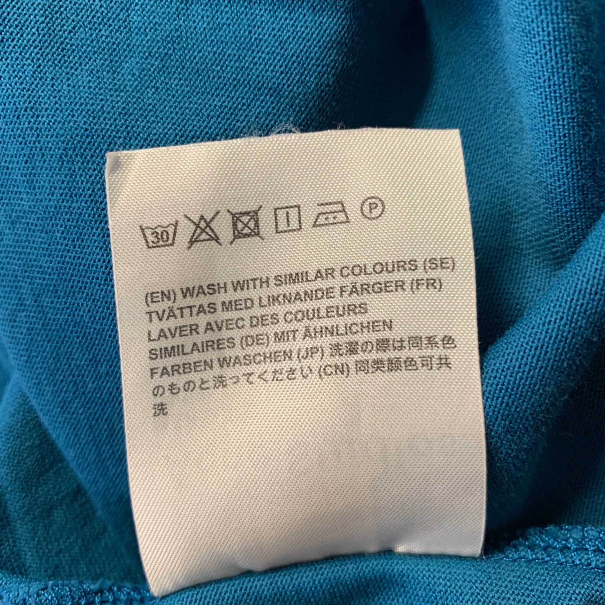 ACNE STUDIOS Size M Blue Teal Cotton Crew-Neck T-shirt - Image 6
