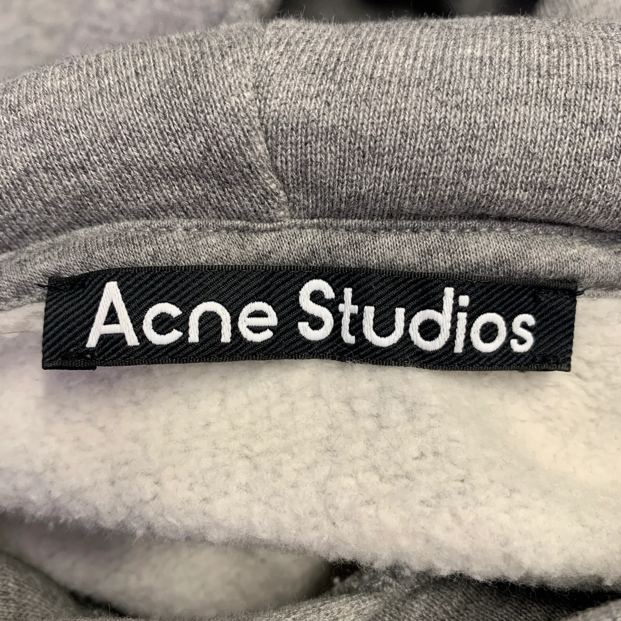 ACNE STUDIOS Size M Ferris Face Grey Cotton Hoodie Sweatshirt - Image 5