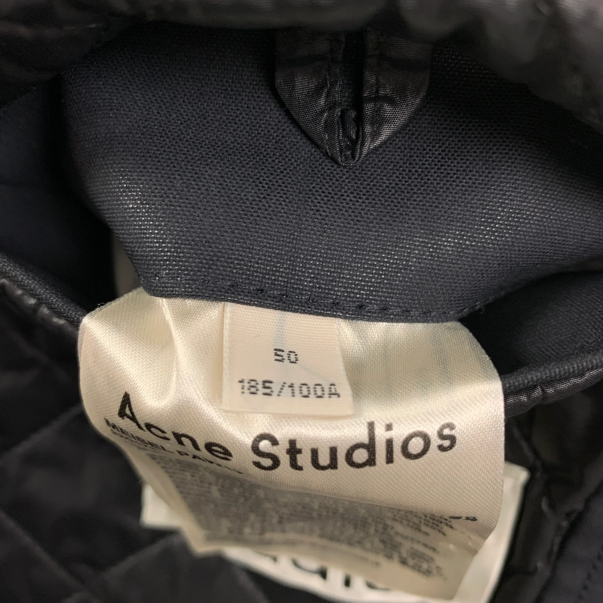 ACNE STUDIOS Size M Navy Coated Cotton Buttoned Coat - Image 4