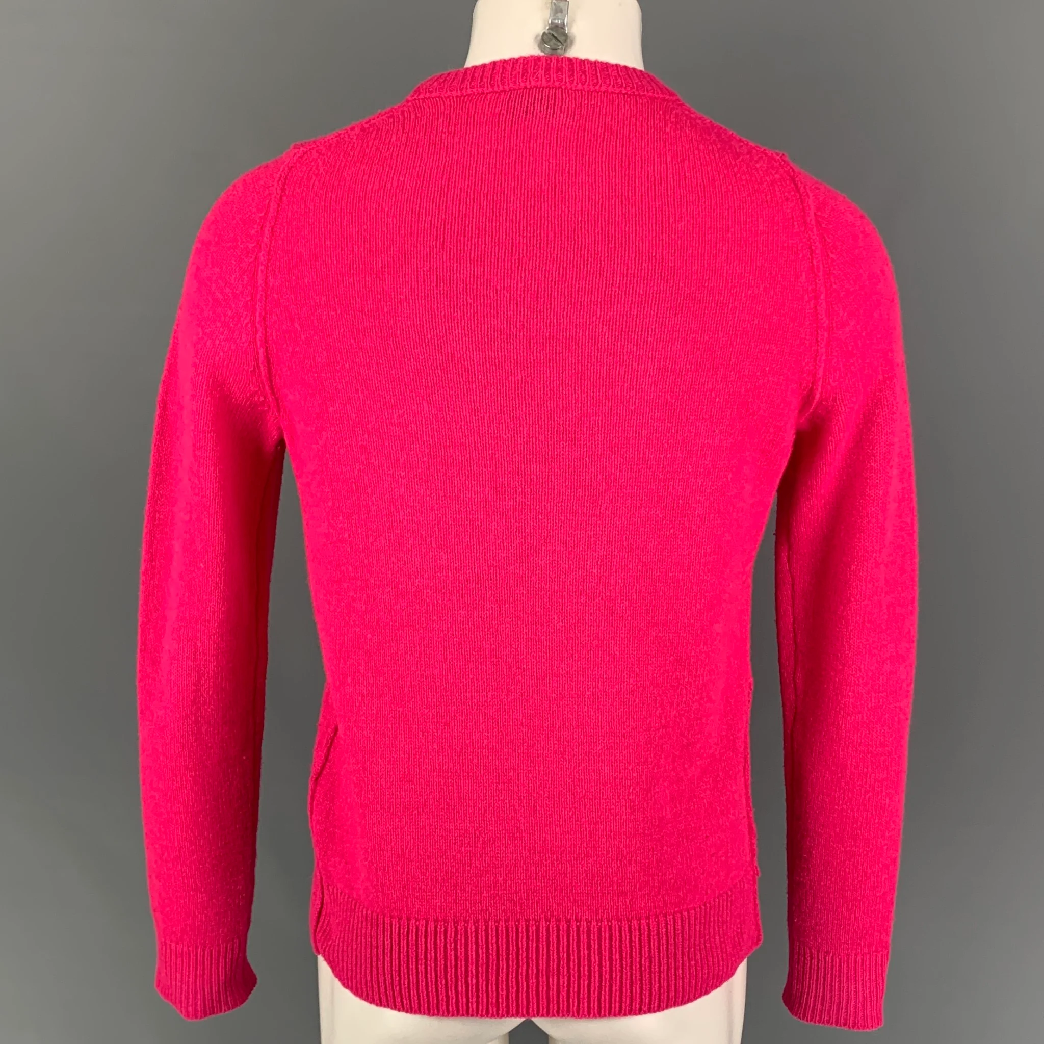 ACNE STUDIOS Size M Pink Solid Wool Kai Reverse Sweater - Image 3