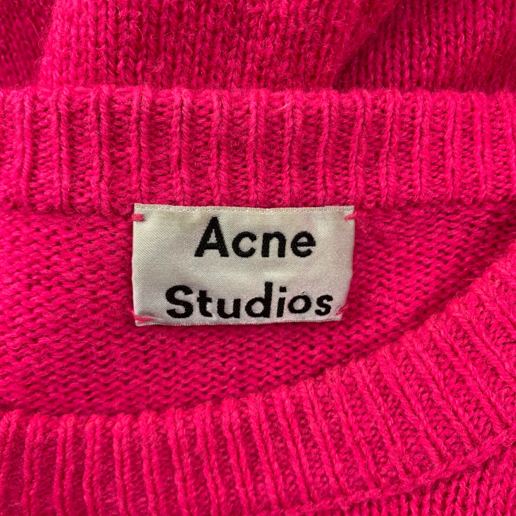 ACNE STUDIOS Size M Pink Solid Wool Kai Reverse Sweater - Image 5
