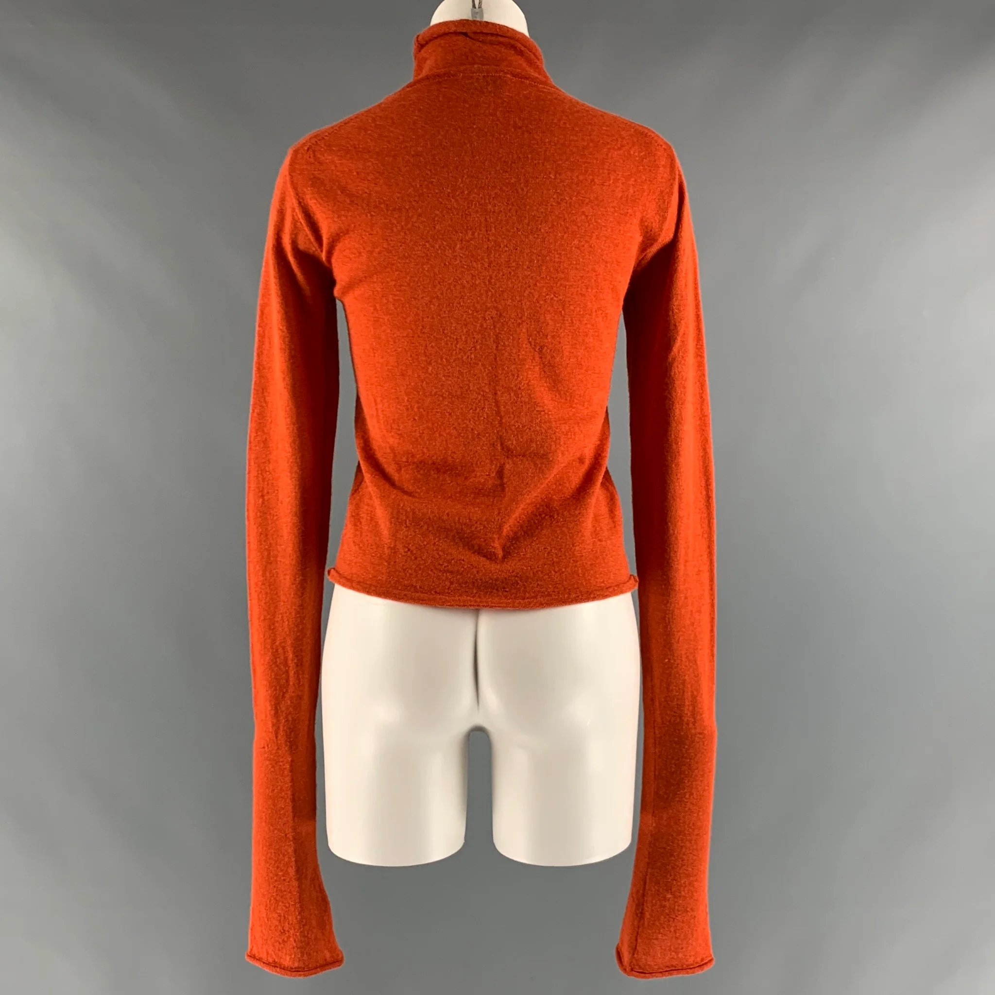ACNE STUDIOS Size S Orange Alpaca Wool Turtleneck Pullover - Image 3