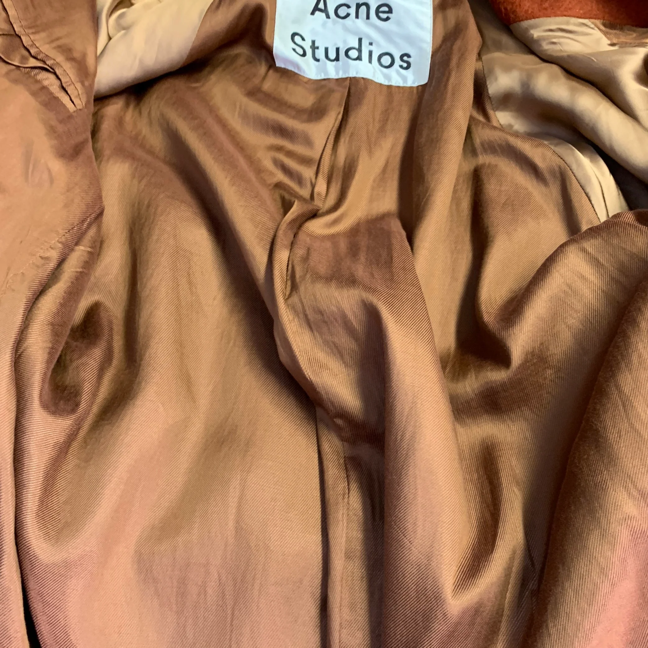 ACNE STUDIOS Size XS Brown Mohair Blend Textured Double Breasted Belted Coat - Image 6