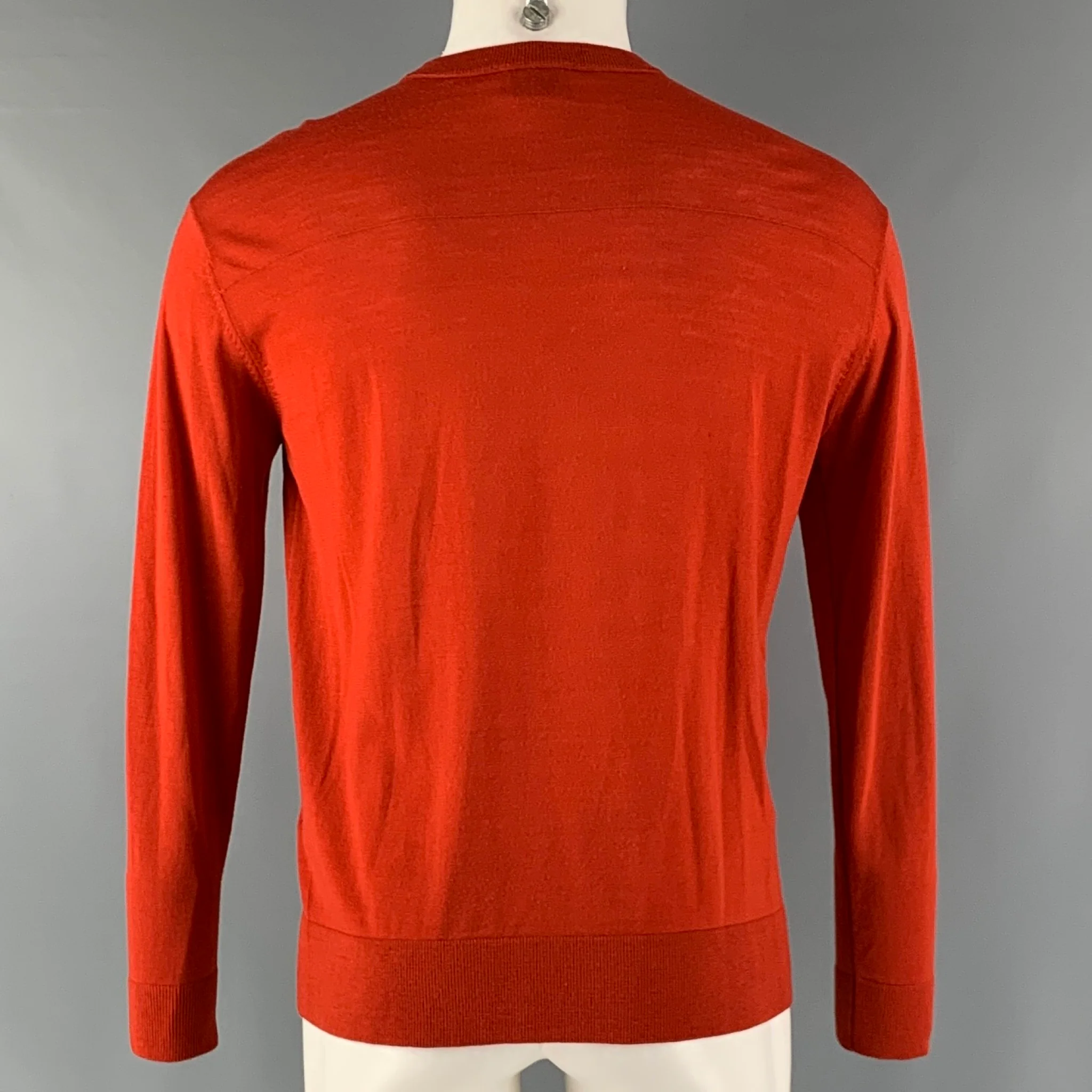 ACNE STUDIOS Size XS Orange Cream Stars Merino Wool Crew-Neck Pullover - Image 3