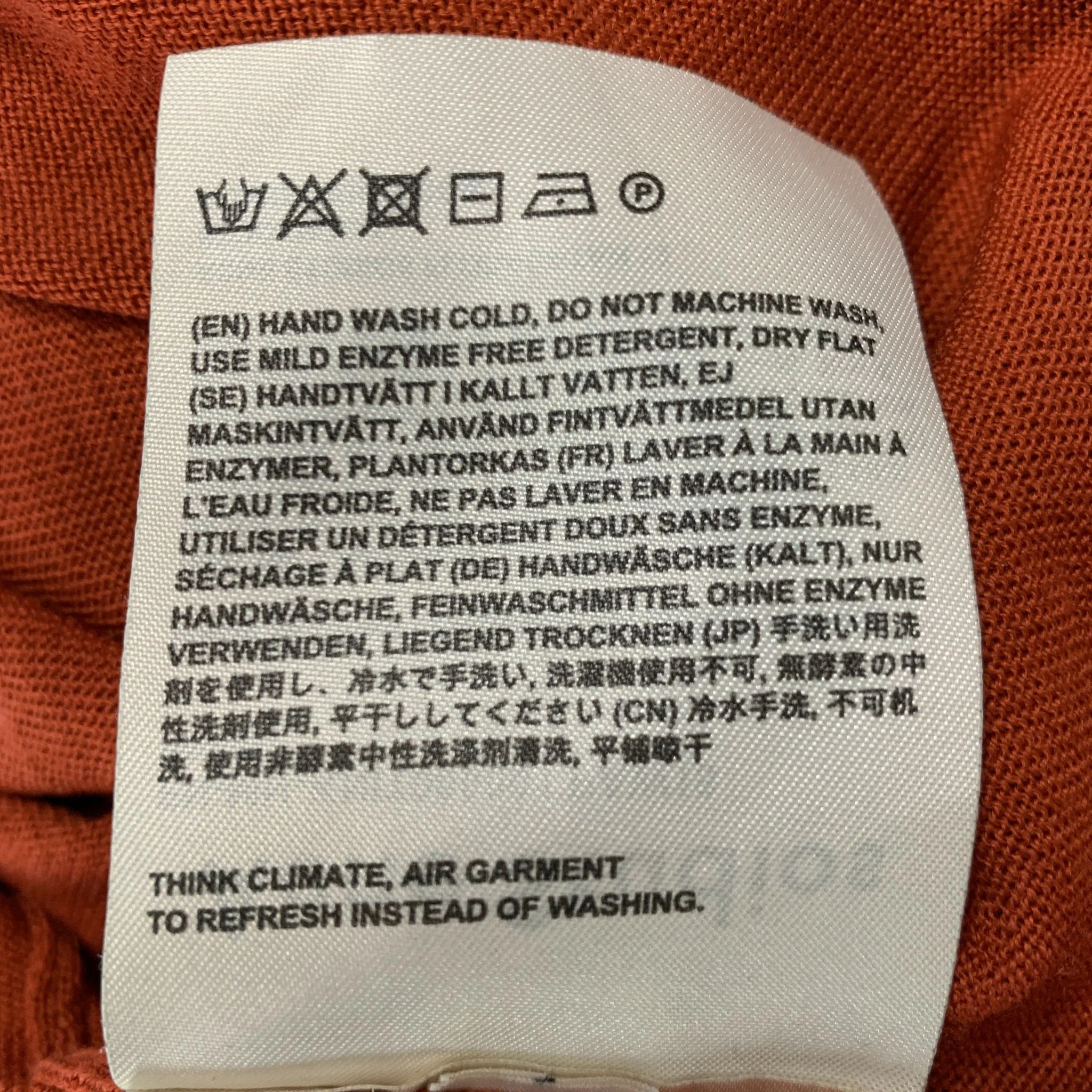 ACNE STUDIOS Size XS Orange Cream Stars Merino Wool Crew-Neck Pullover - Image 6